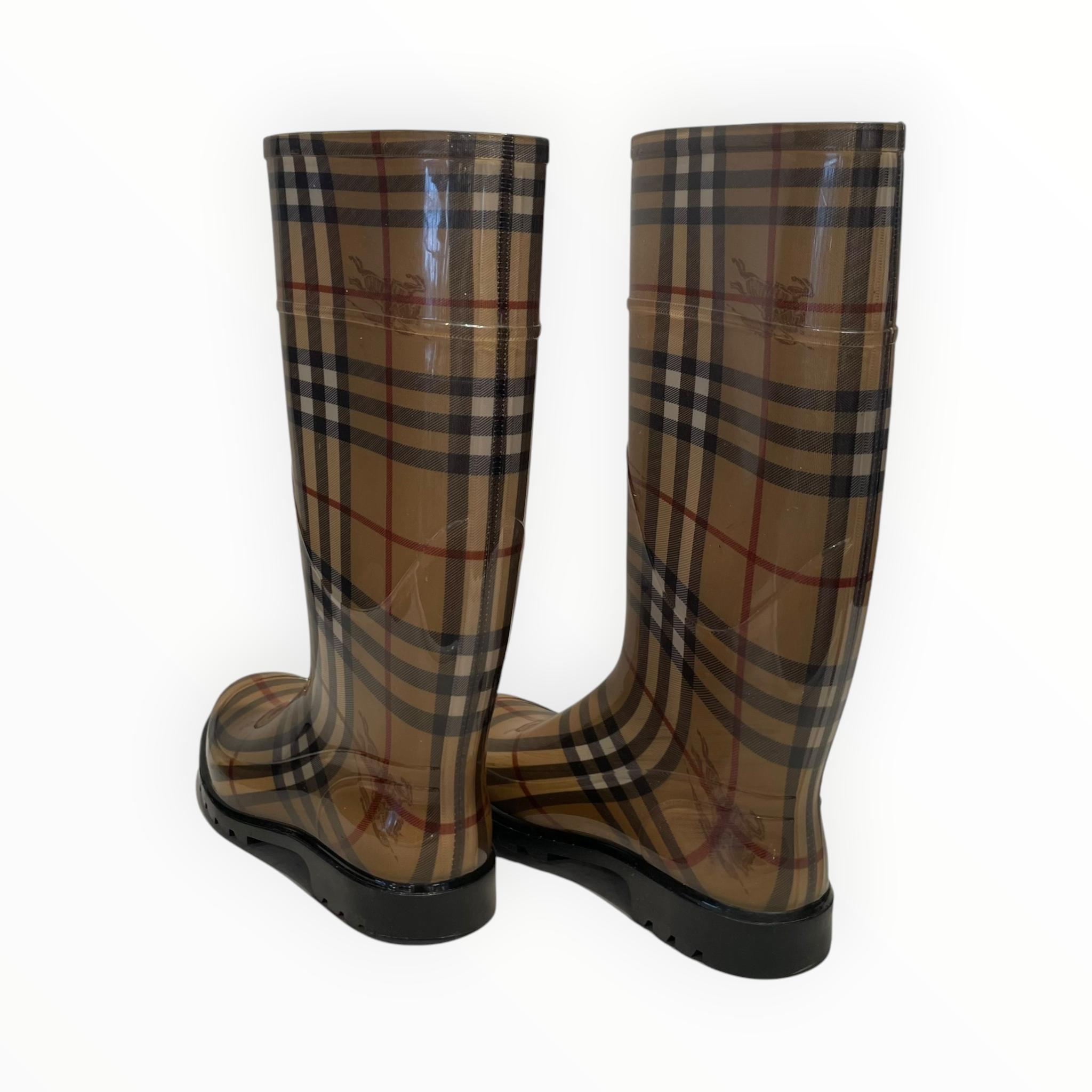 BURBERRY/Rain Boots/US 6/Monogram/BRW/HAYMARKET RUBBER RAIN BOOTS view 2