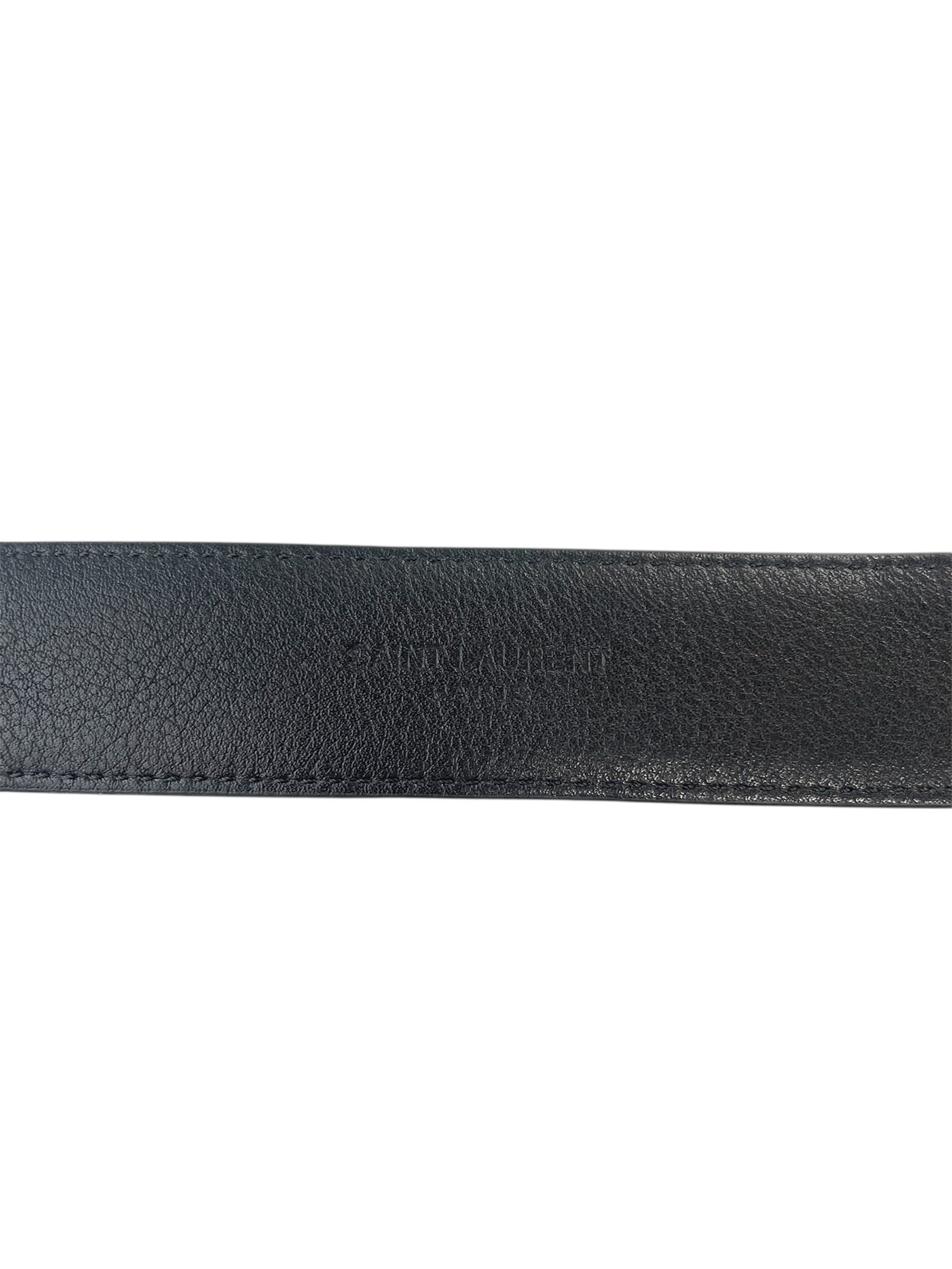 SAINT LAURENT/Belt/FREE/Leather/BLK/TRIANGLE BUCKLE view 3