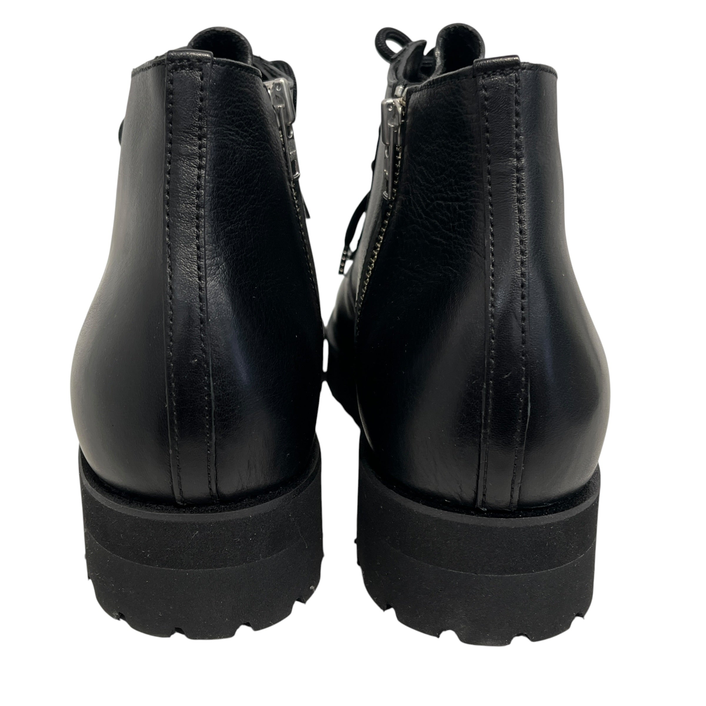 SIMPLY COMPLICATED/Boots/US 11/Leather/BLK/SIDE ZIPPER SILVER TIE UP view 4