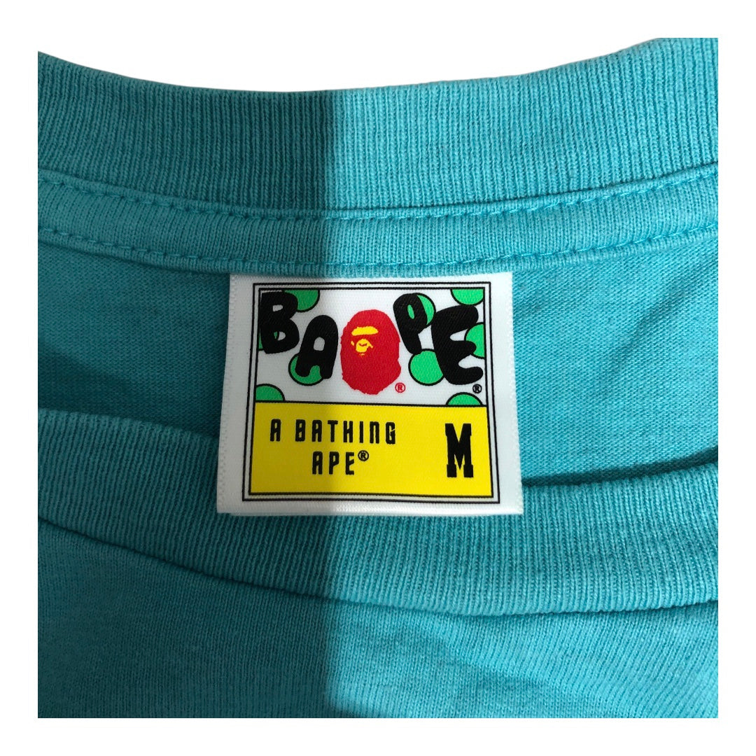 A BATHING APE/T-Shirt/M/Cotton/BLU/Graphic/TEAL WITH PURPLE AND GREEN view 3