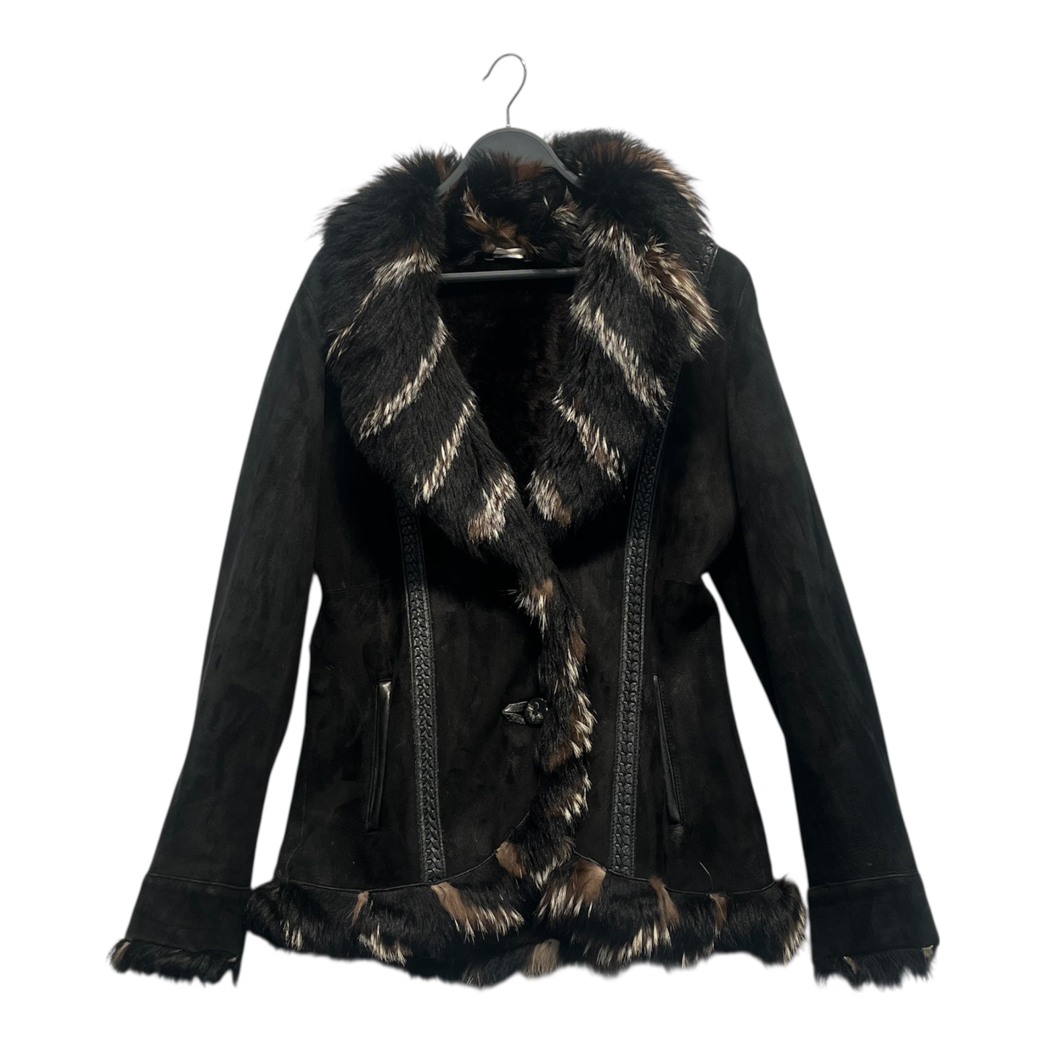 cache/Vintage/Jacket/XS/Suede/BLK/Single Breasted/SHEERLING LINED BLK/BRW/WHT view 1
