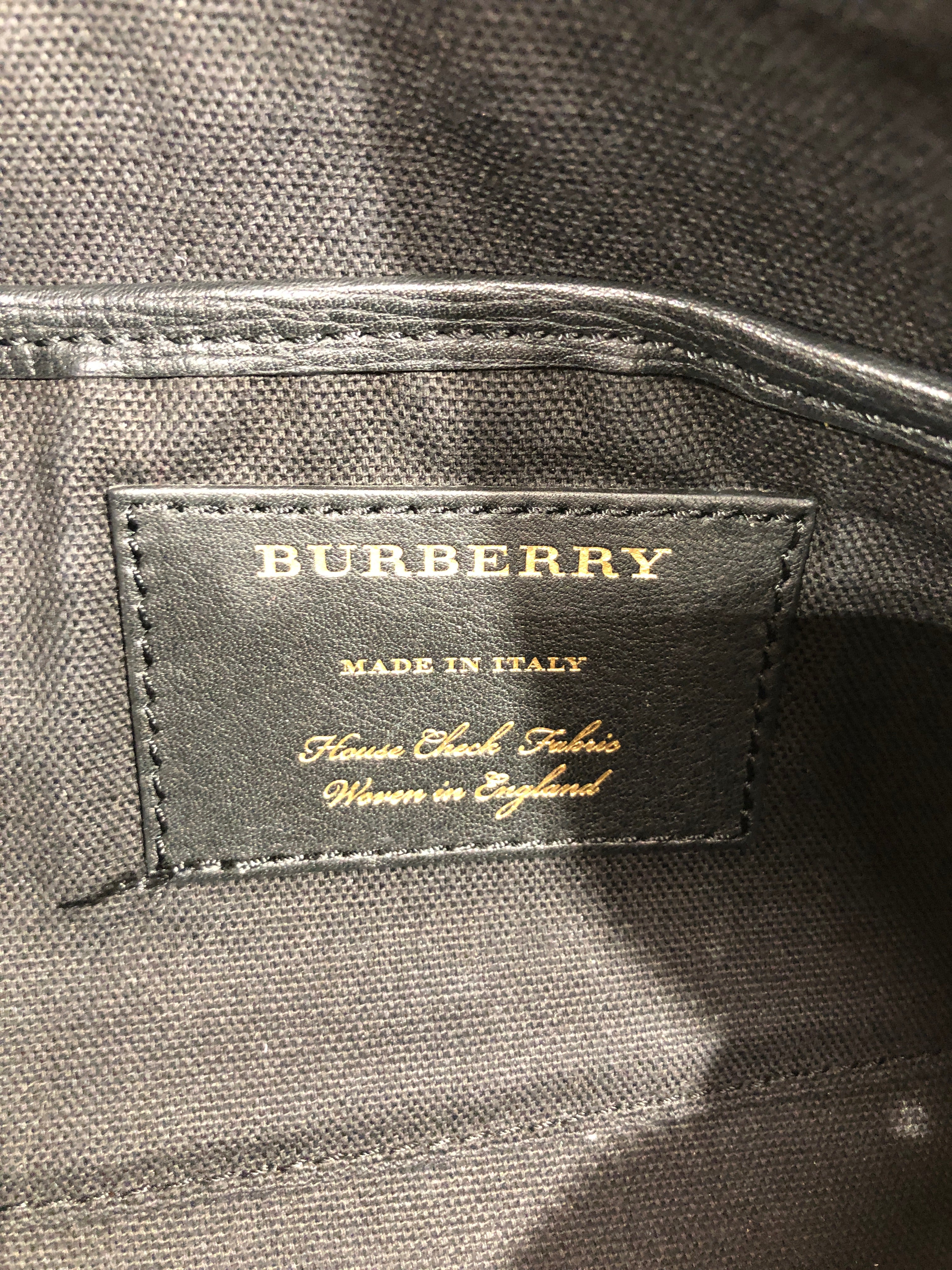 BURBERRY/Bag/Leather/BLK/plaid-lined Abingdon view 5