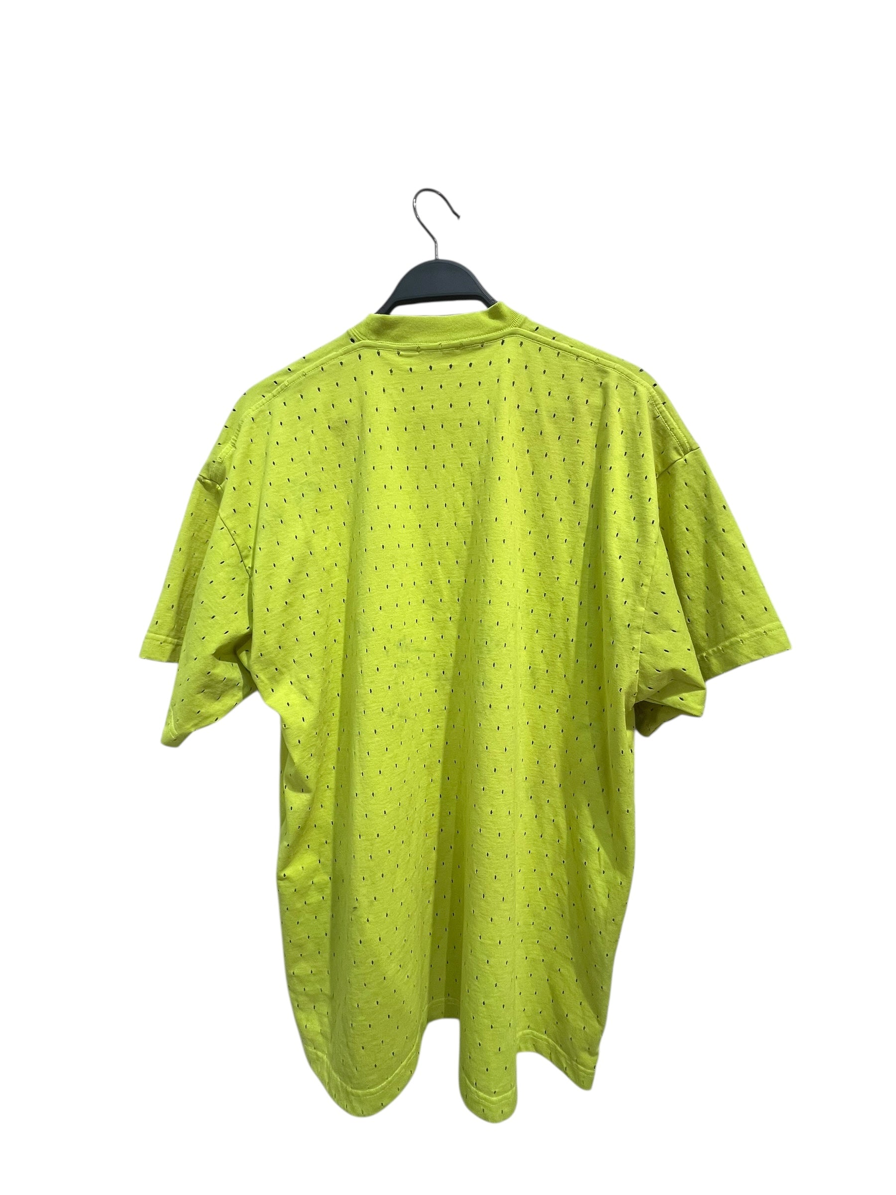 BALENCIAGA/T-Shirt/1/Cotton/GRN/NEON PERFORATED TEE view 2