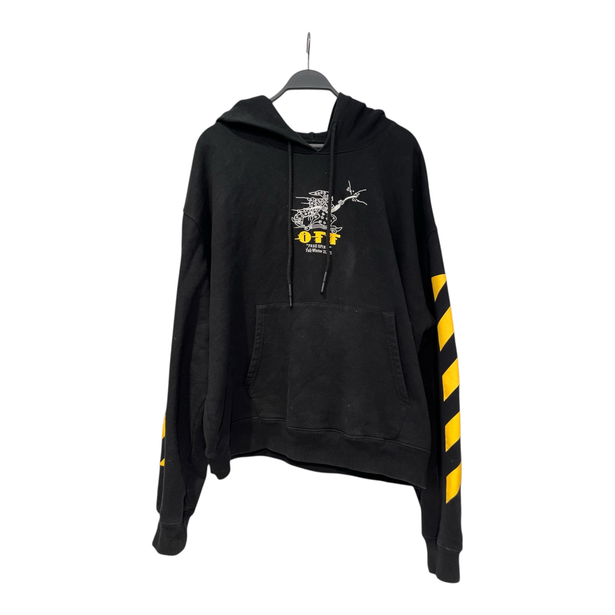 OFF-WHITE/Hoodie/XL/Graphic/Cotton/BLK/Pullover/OMBB037F20FLE009 wizaard view 1