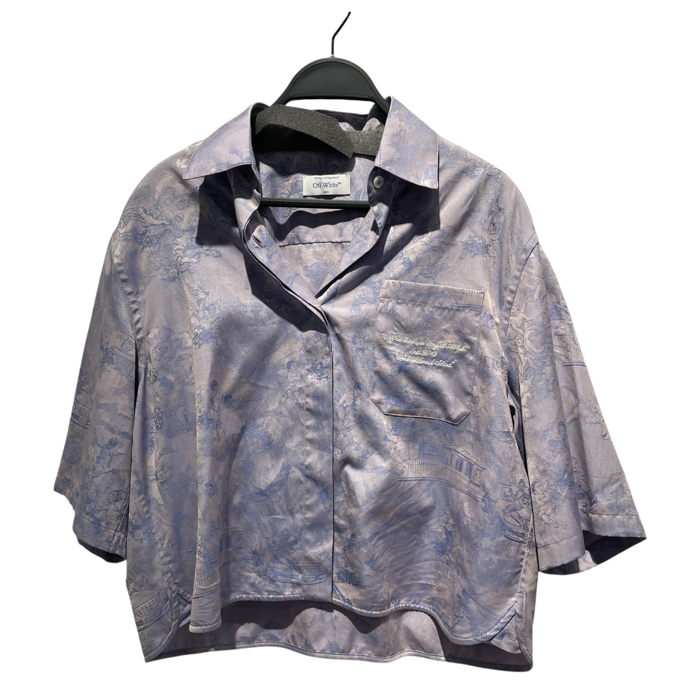 OFF-WHITE/Shirt/S/All Over Print/Polyester/PNK/Top And bottom view 1