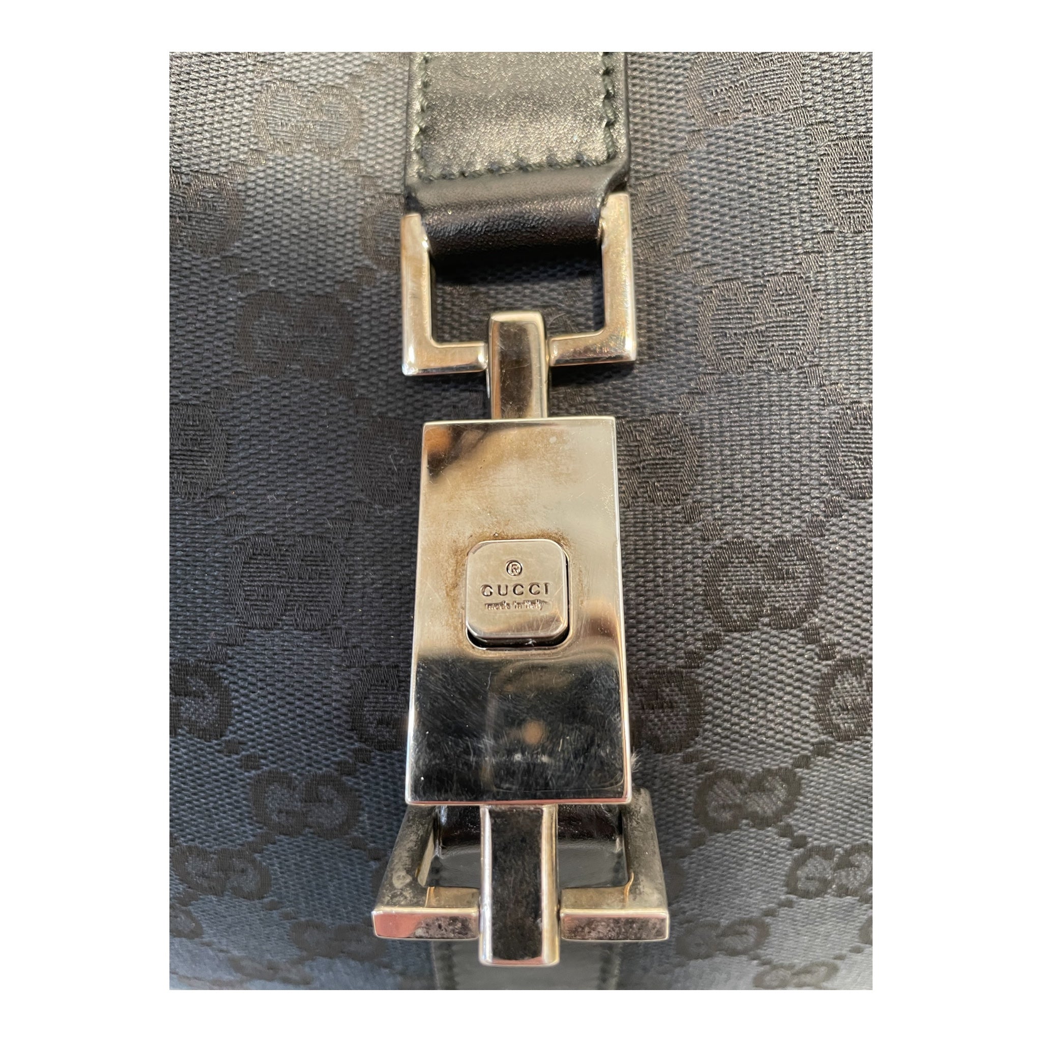 GUCCI/Bag/Monogram/Cotton/BLK/GUCCI JACKIE BRANDOT LARGE view 3
