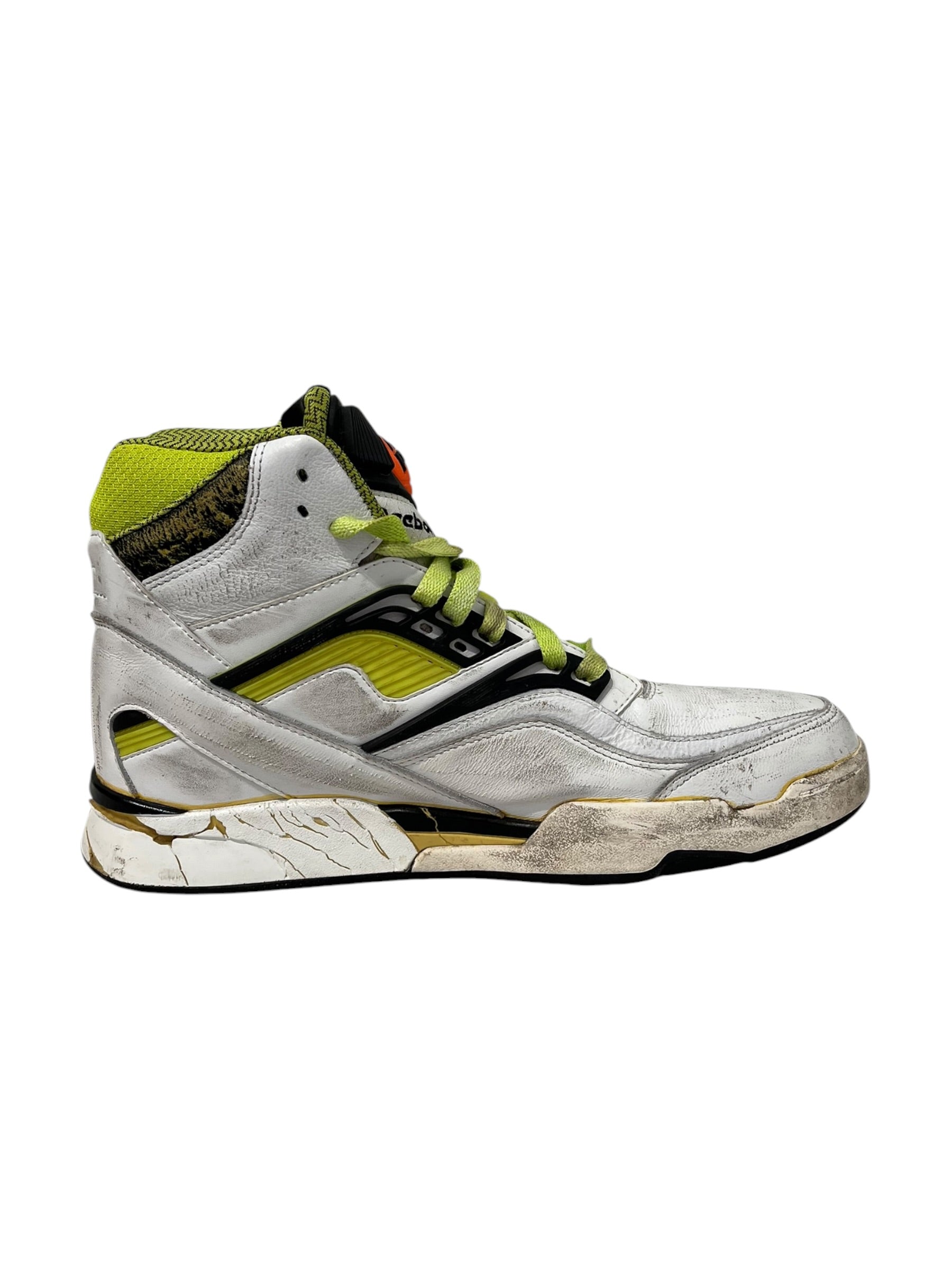 Reebok/Maison Margiela/Hi-Sneakers/US 10/Leather/WHT/MARGIELA REEBOK PUMP GRN view 4