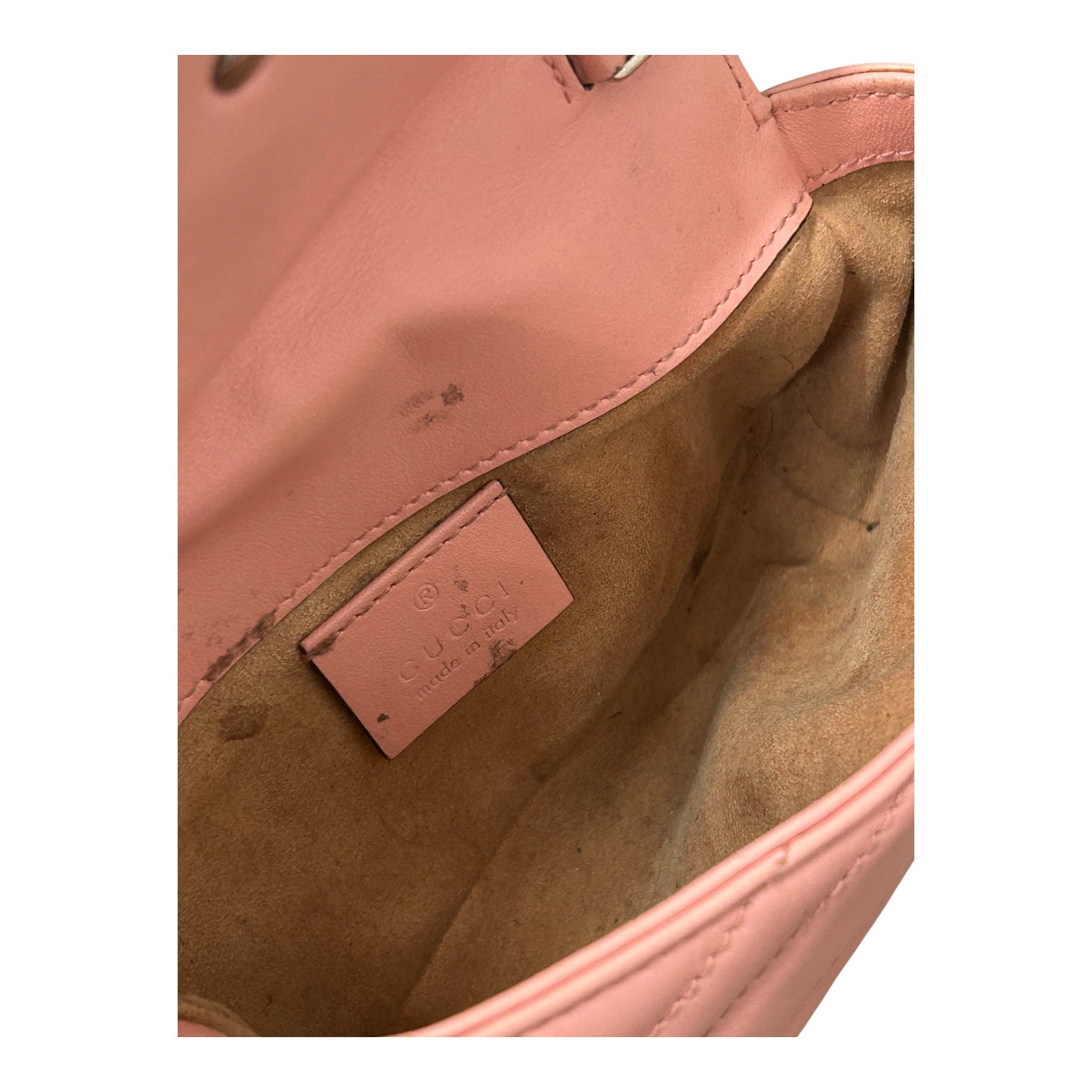 GUCCI/Cross Body Bag/Leather/PNK/Mini Quilted Double GG view 5
