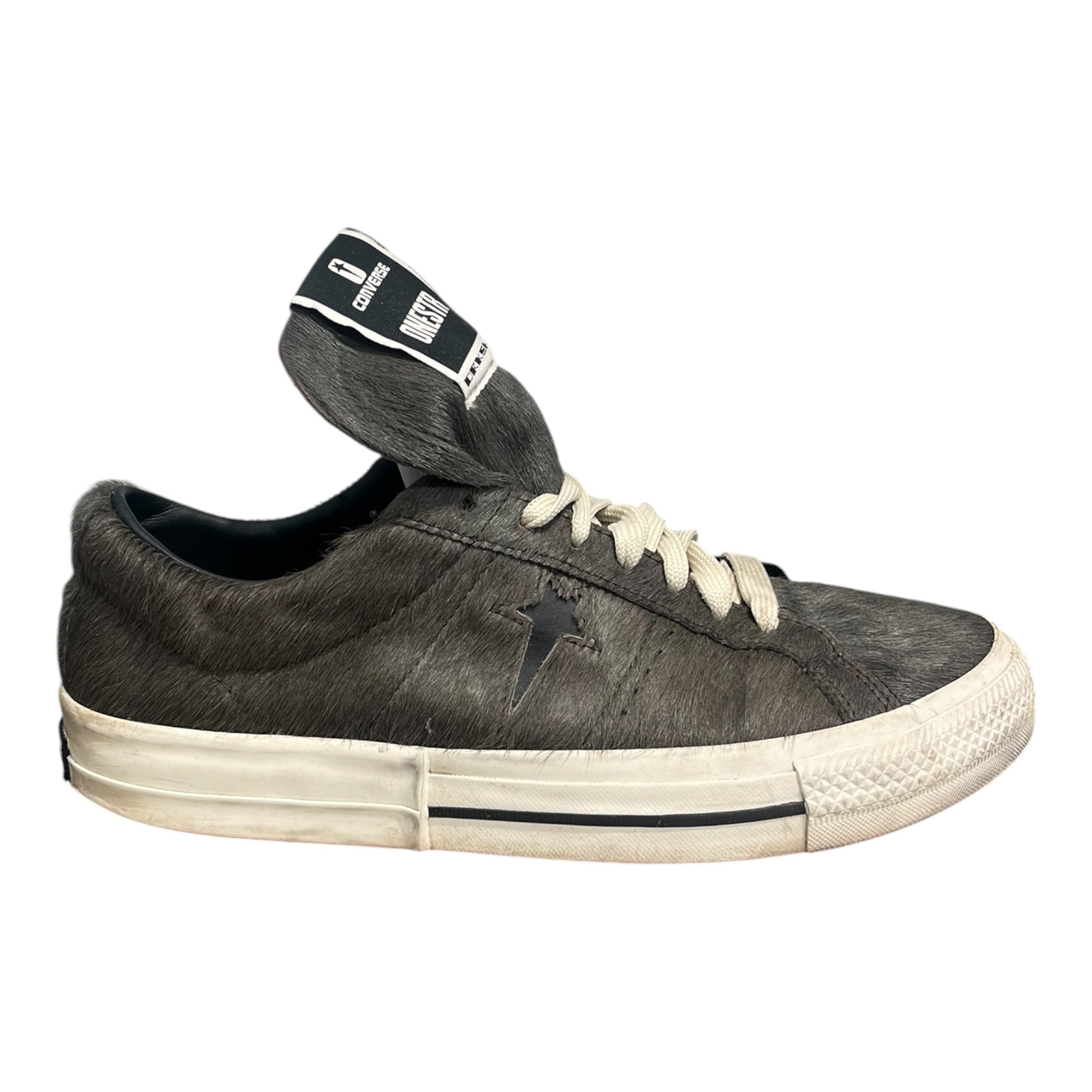 CONVERSE/Rick Owens/Low-Sneakers/US 12/GRY/PONY HAIR view 4