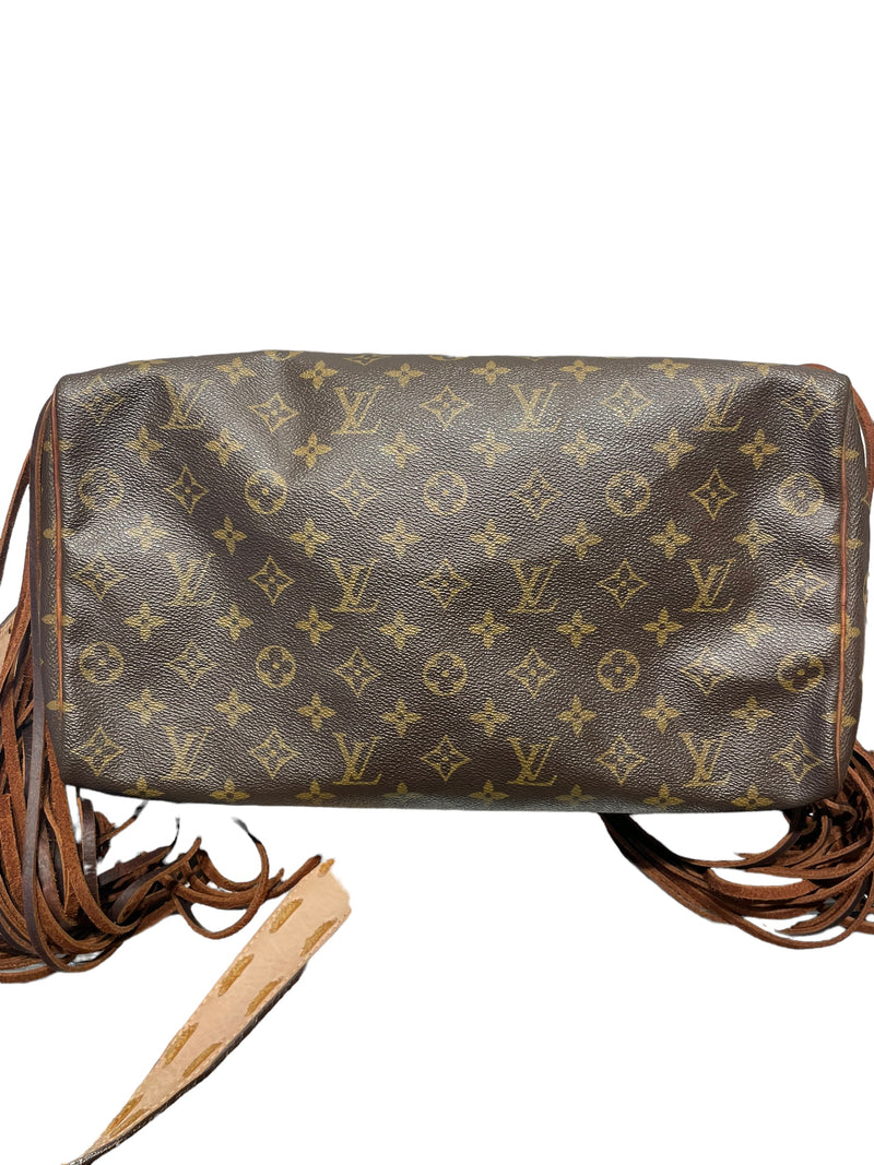 LOUIS VUITTON/Hand Bag/Monogram/Leather/BRW/Speedy with leather tassels an