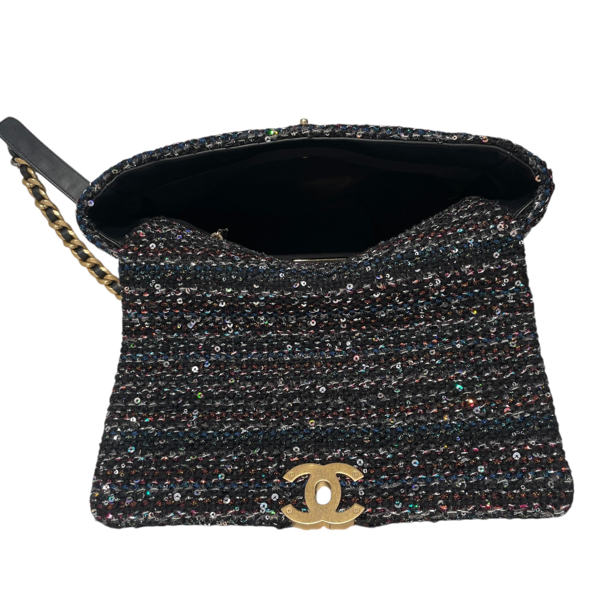 CHANEL/Cross Body Bag/All Over Print/BLK/TWEED view 4