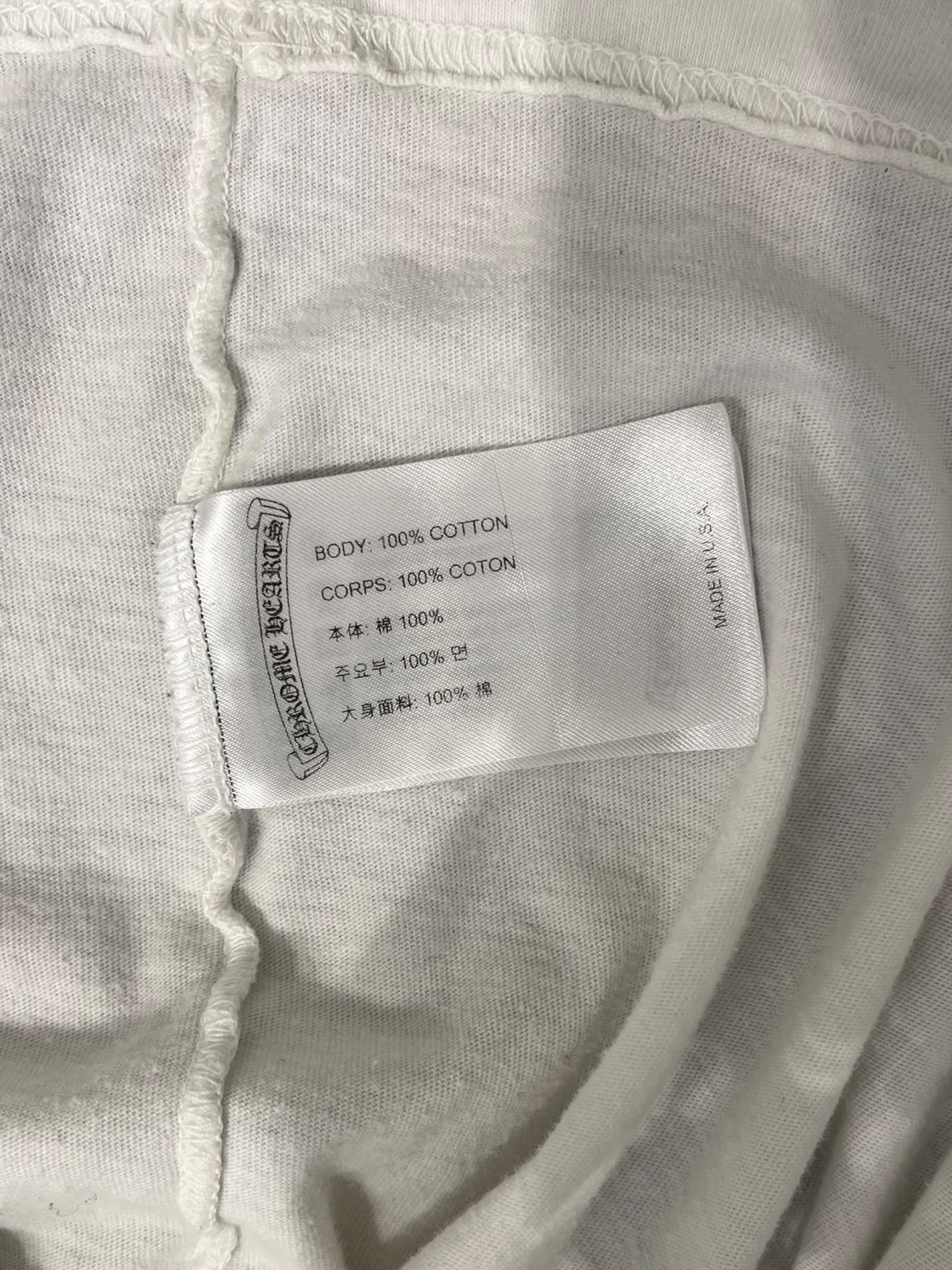 CHROME HEARTS/T-Shirt/M/Cotton/WHT/BACK LOGO TEE view 4