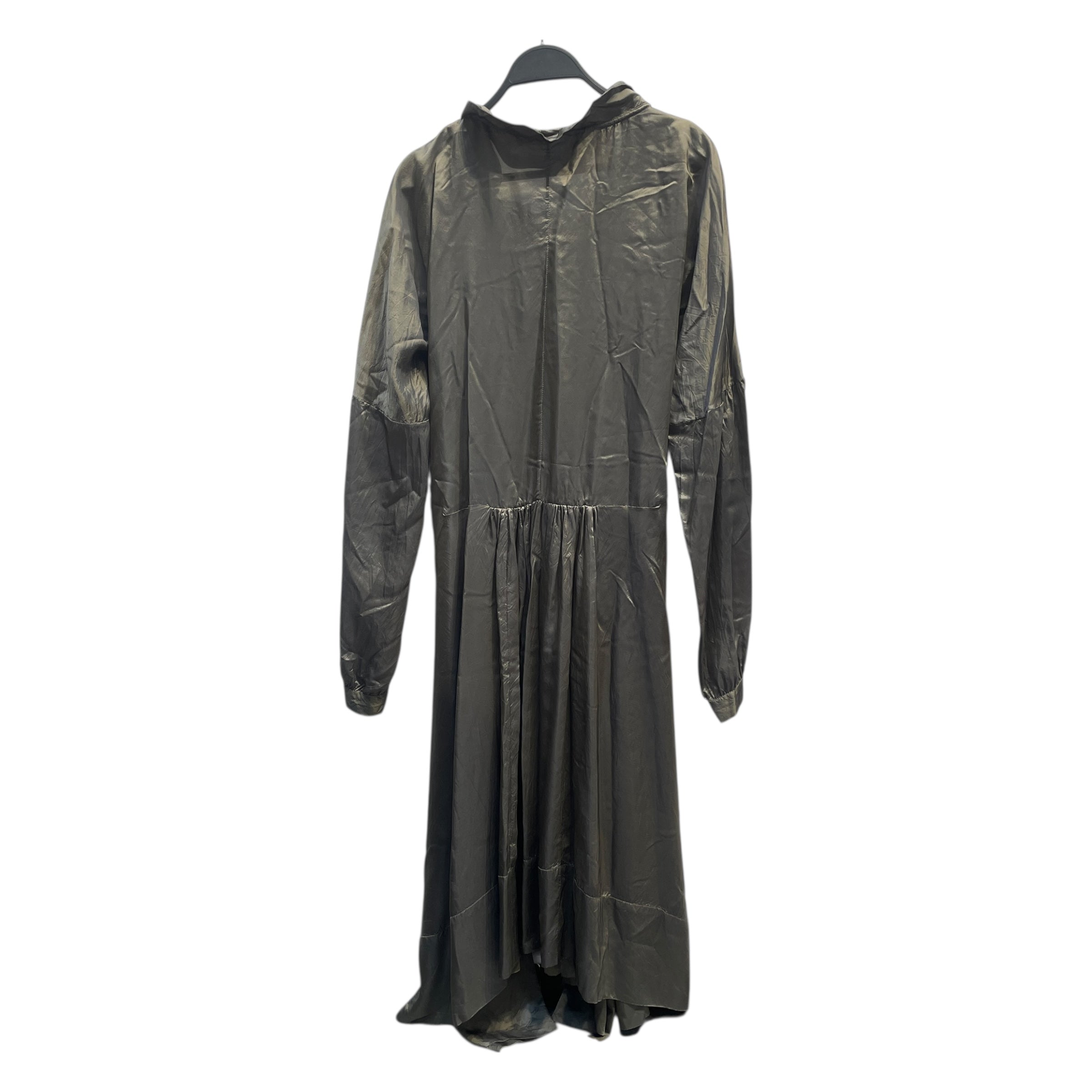 MARNI/LS Dress/L/Polyester/GRN/marni rouched detial front tie view 2