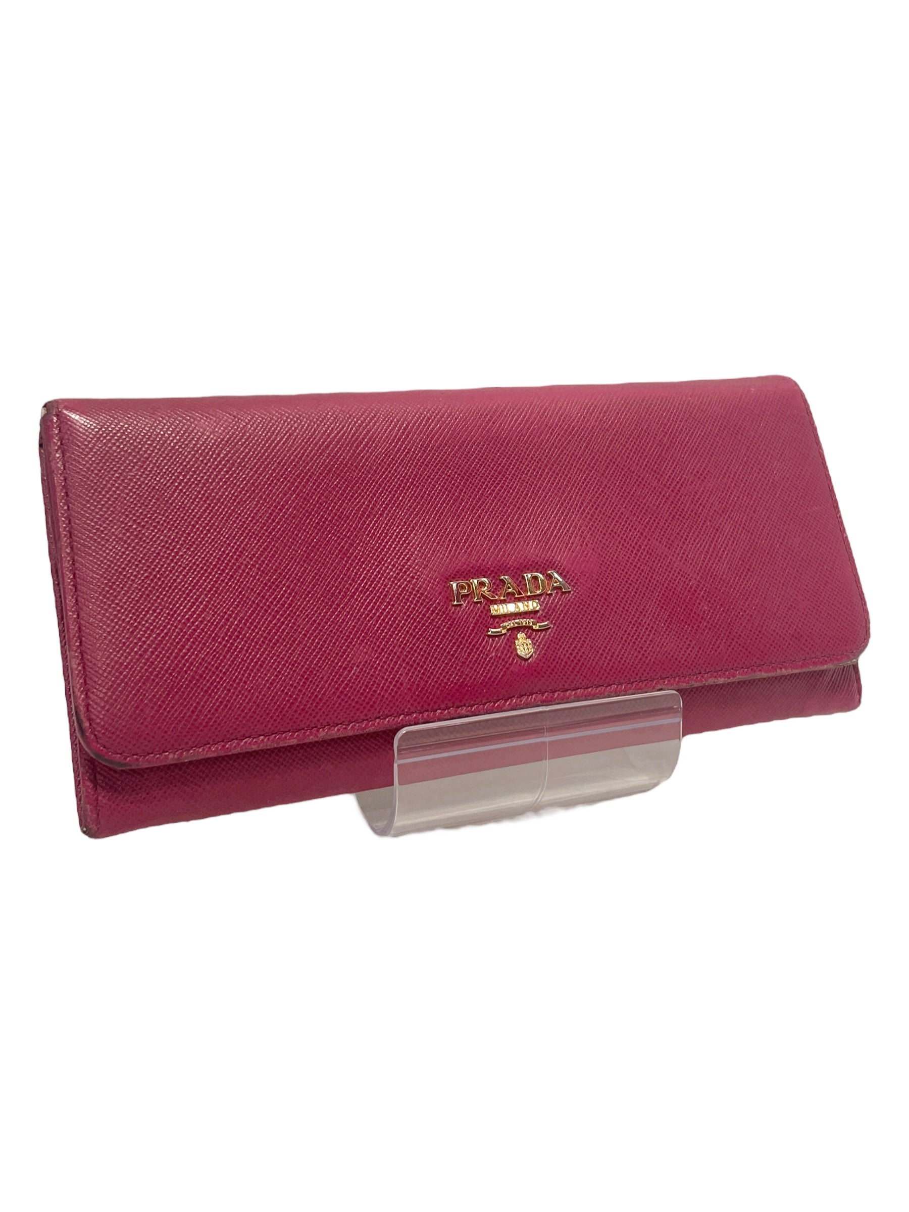 PRADA/Bifold Wallet/Leather/PNK/ view 2