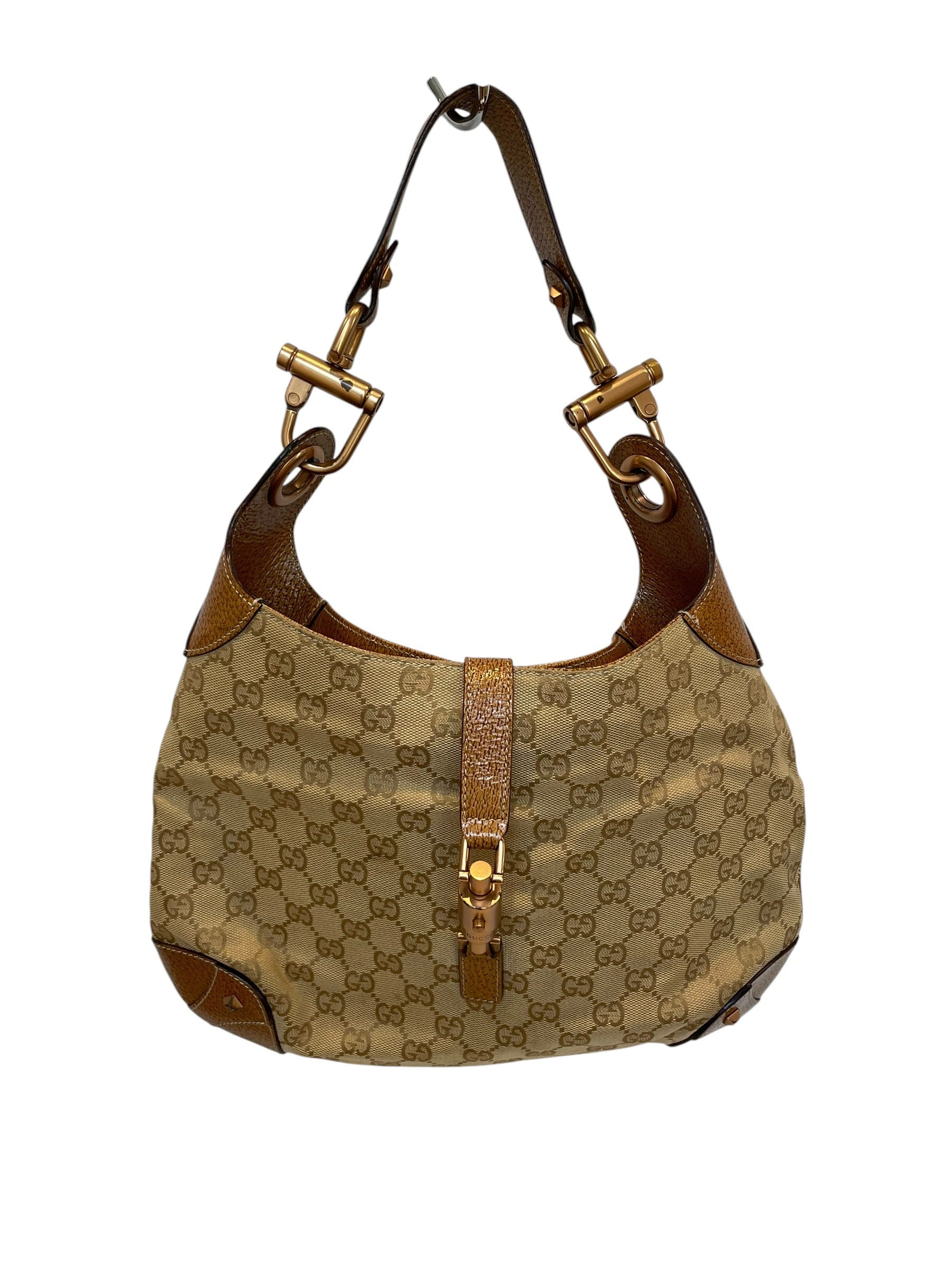 GUCCI/Hand Bag/Monogram/BEG/JACKIE vintage hobo 1961 view 1