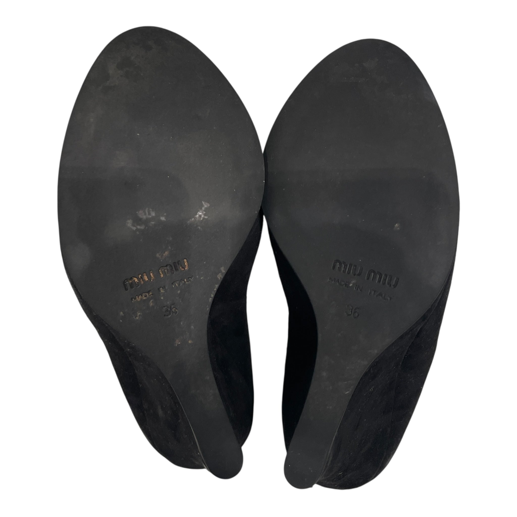 MIU MIU/Heels/EU 36/Suede/BLK/SLIP ON WEDGES view 5