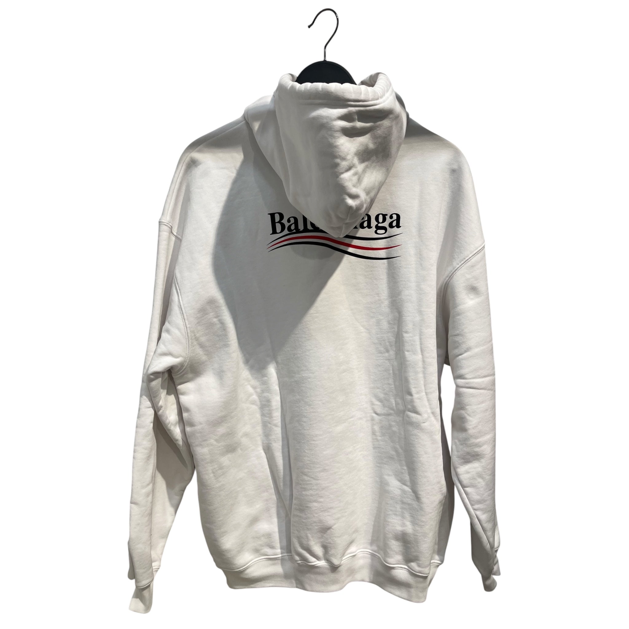BALENCIAGA/Hoodie/L/Cotton/WHT/POLITICAL LOGO view 2