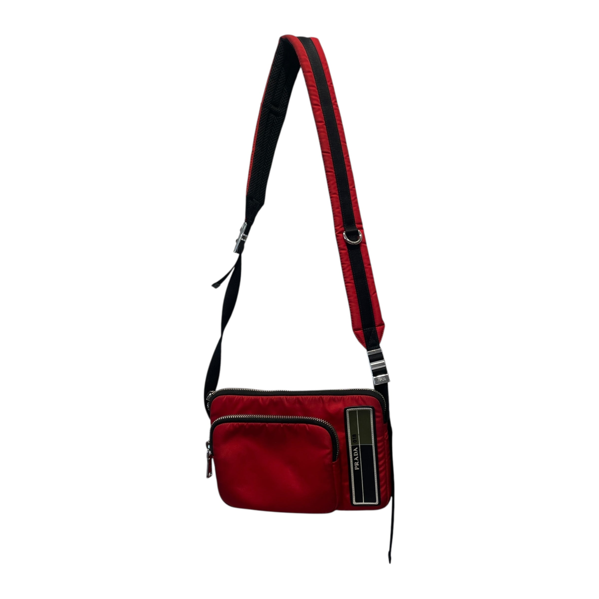 PRADA/Cross Body Bag/Nylon/RED/2018 BANDOLIERA view 1