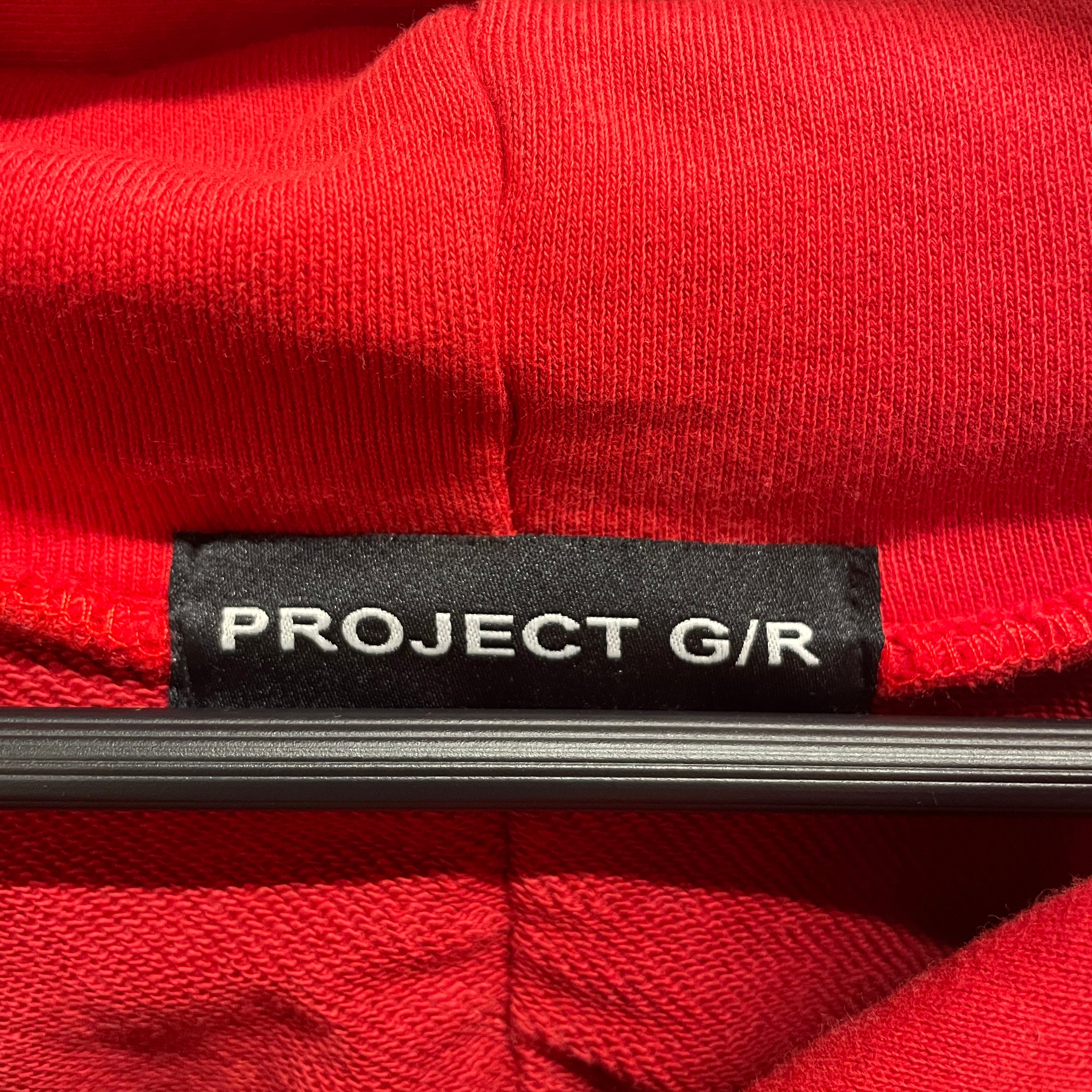 PROJECT G/R/Zip Up Hoodie/L/Cotton/RED/yllw marines cut/layered view 3