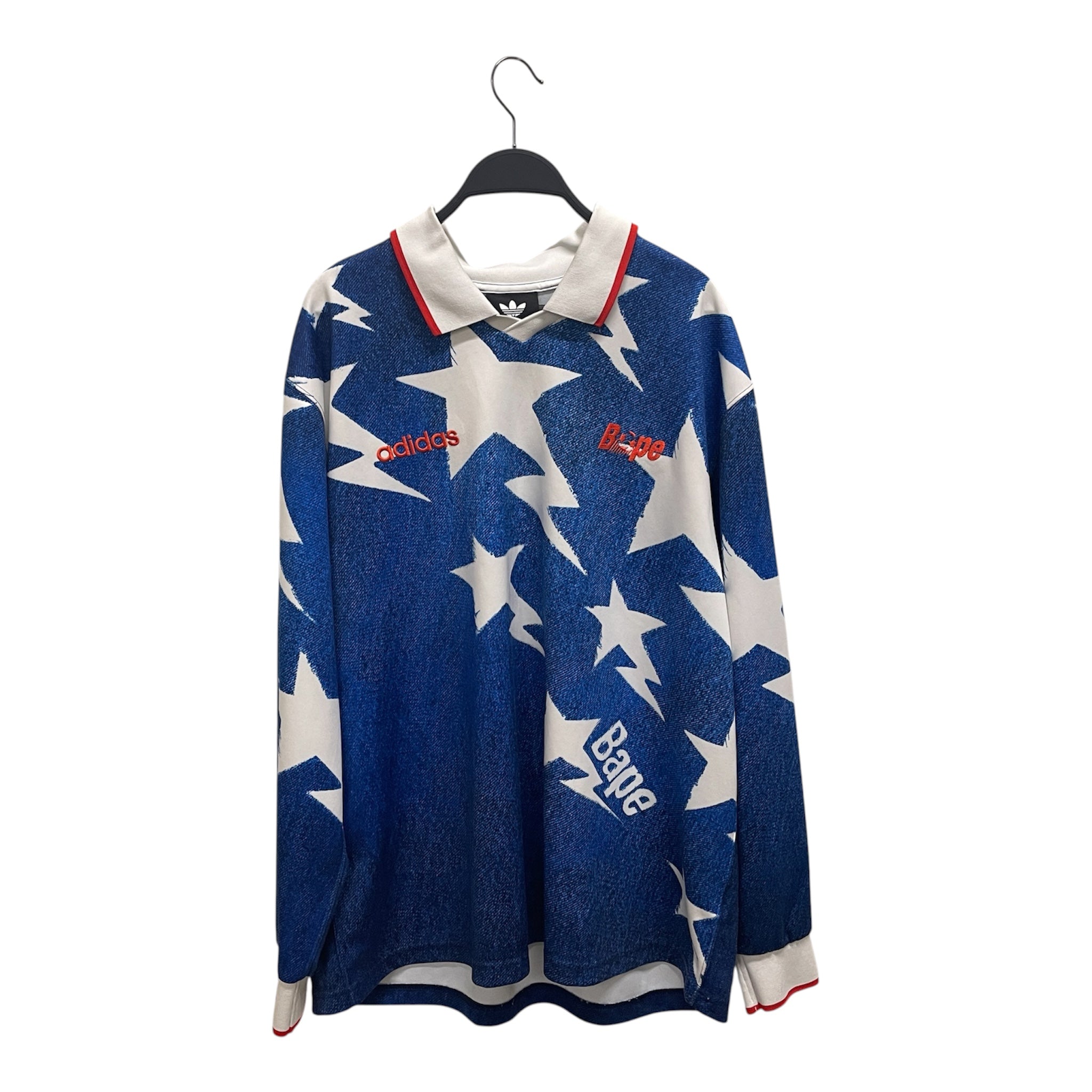 adidas/A BATHING APE/LS T-Shirt/XL/Cotton/BLU/STARS view 1