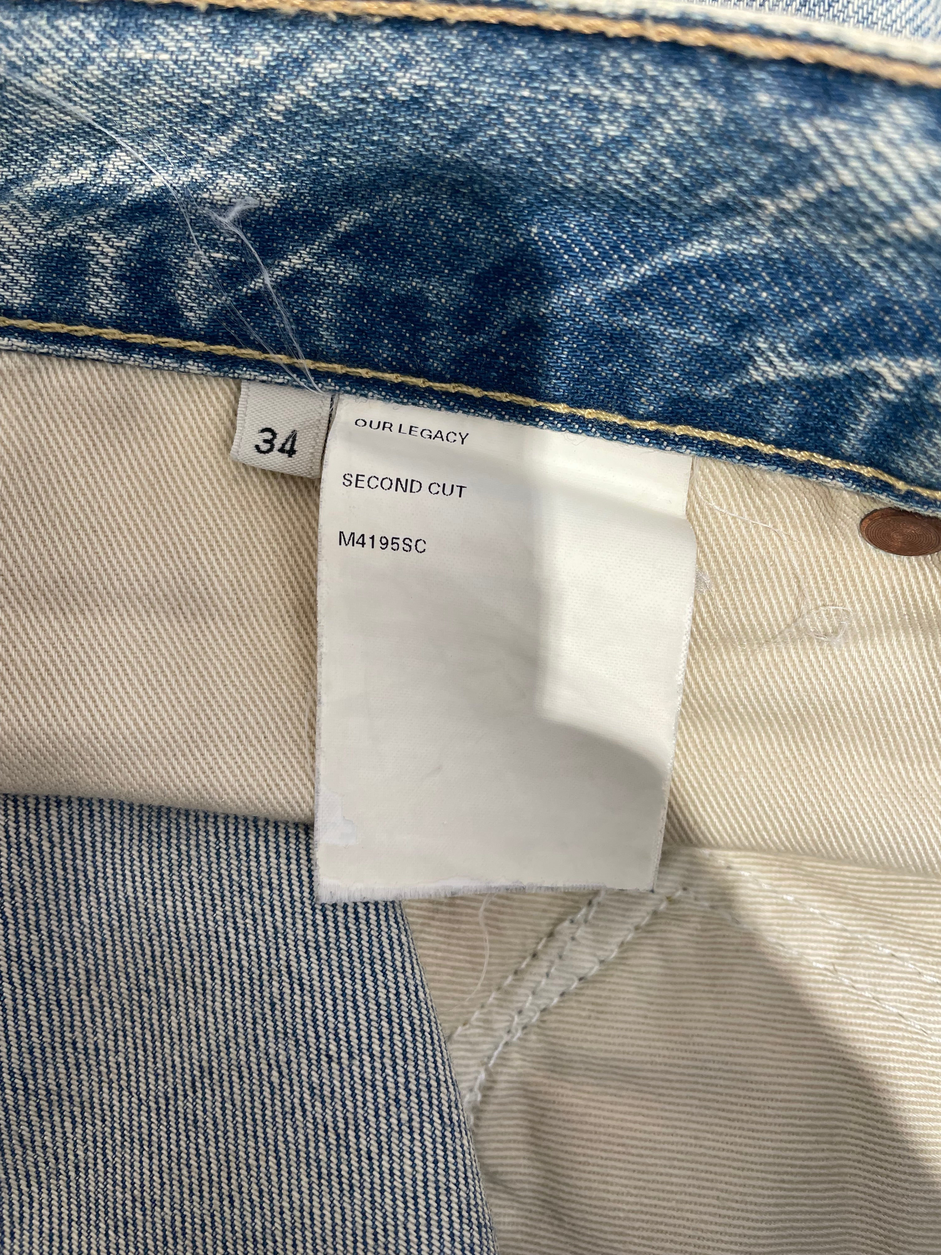 OUR LEGACY/Straight Pants/34/Denim/IDG/plastic back tab view 3