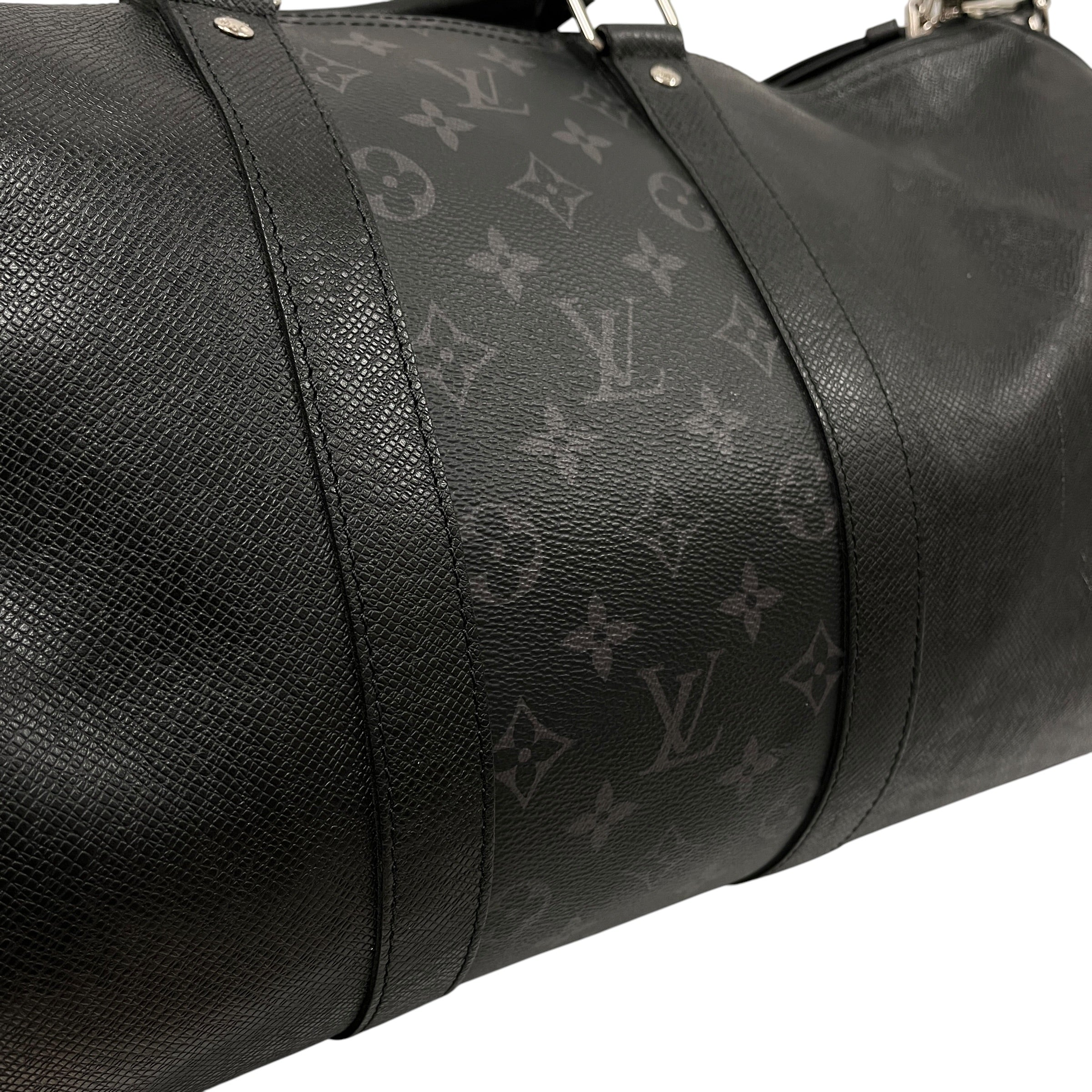 LOUIS VUITTON/Luggage/Monogram/Leather/BLK/Bandouliere 50 Keepall Duffle view 6