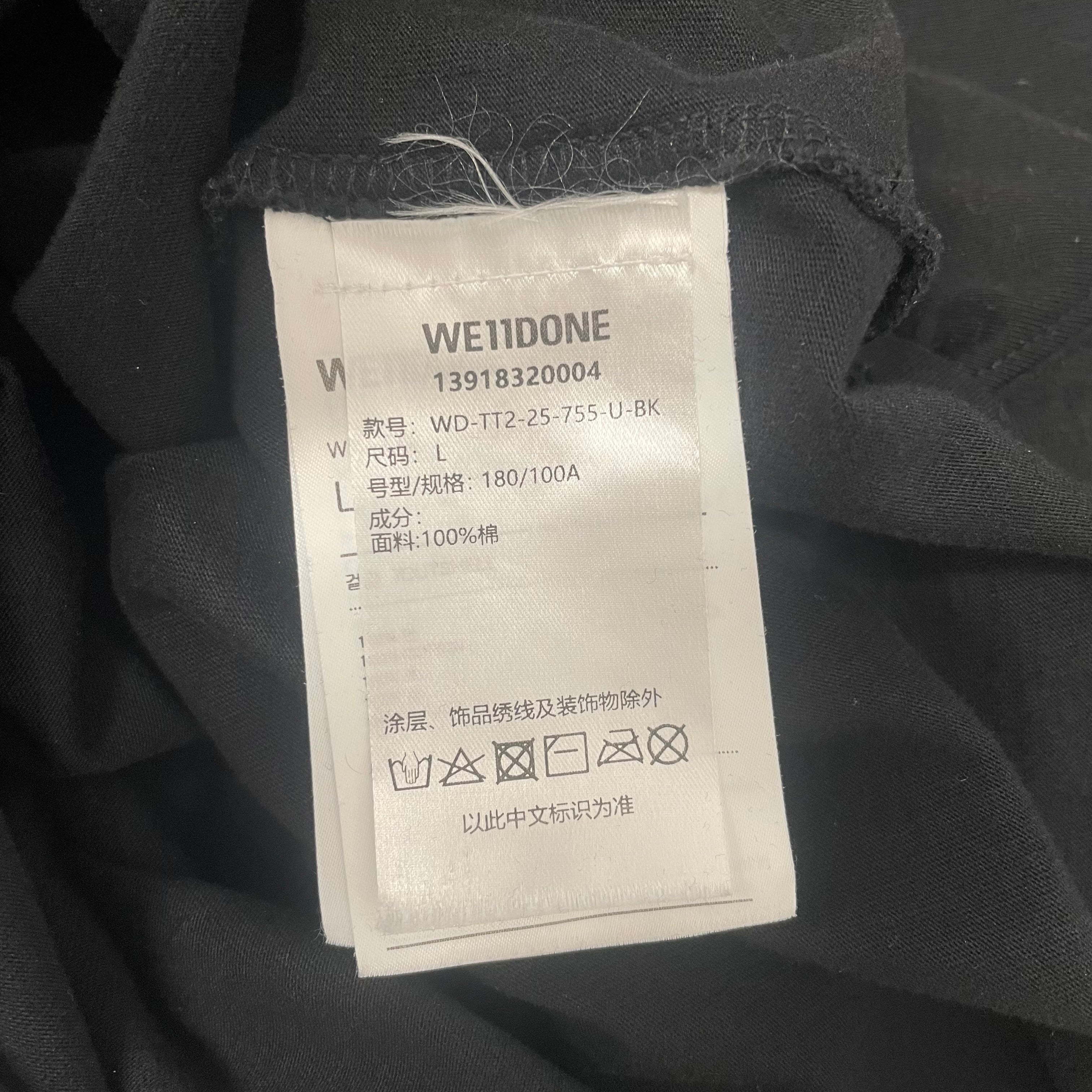 WE11DONE/T-Shirt/L/Cotton/BLK/ view 4