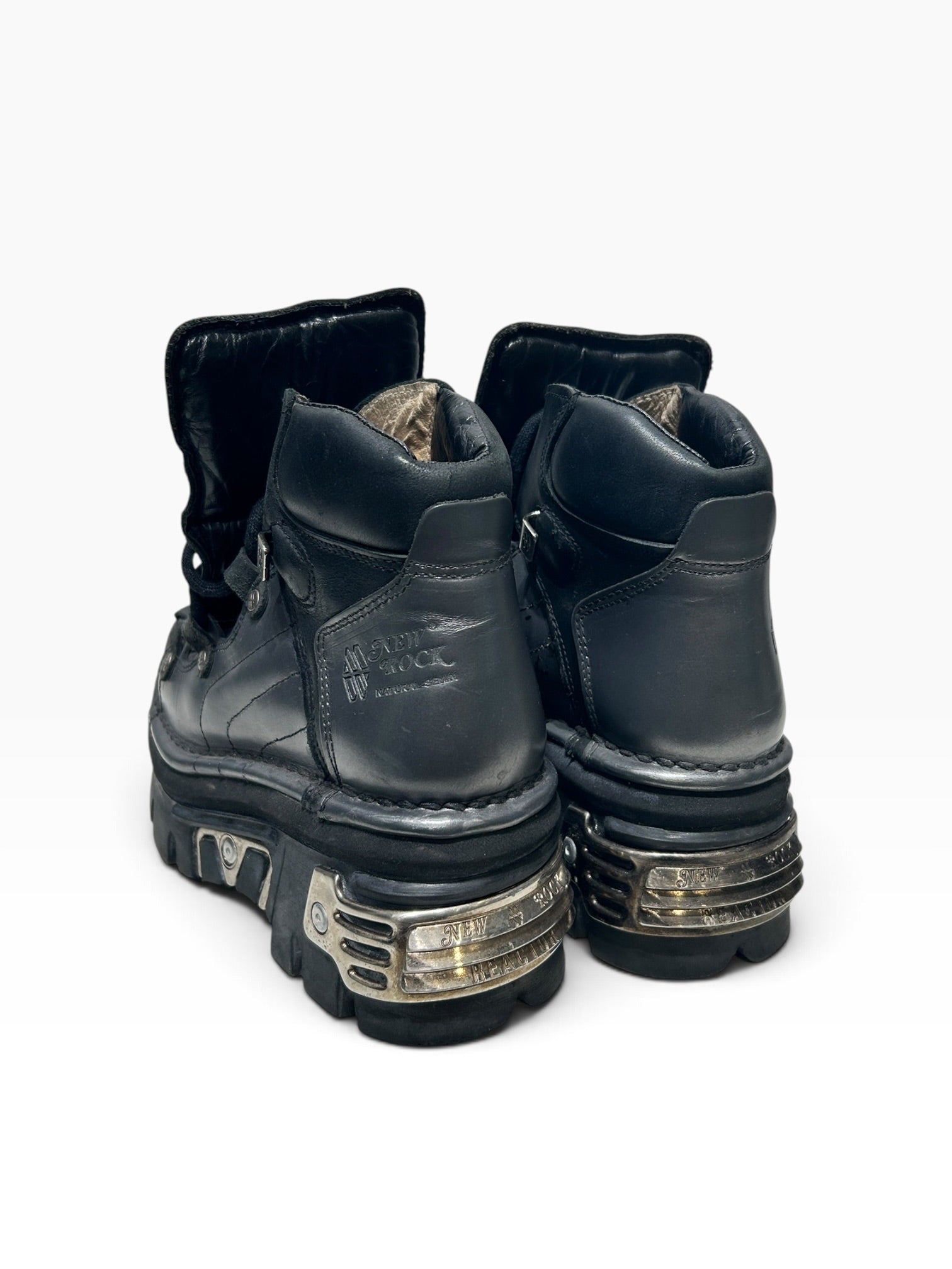 NEW ROCK/Shoes/EU 38/Leather/BLK/platform ankle boot view 2
