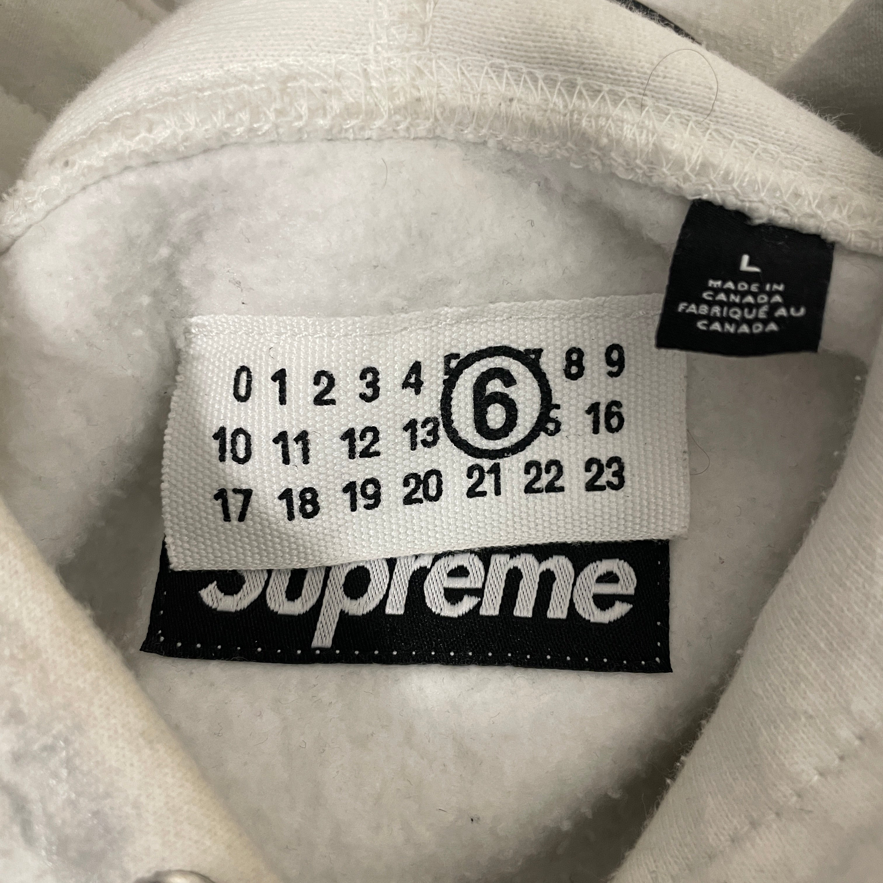 Supreme/Maison Margiela/Hoodie/L/Cotton/WHT/WHITE FOIL view 3