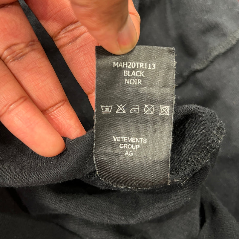 VETEMENTS/Hoodie/L/Cotton/BLK/PRESIDENT Ski mask hoodie