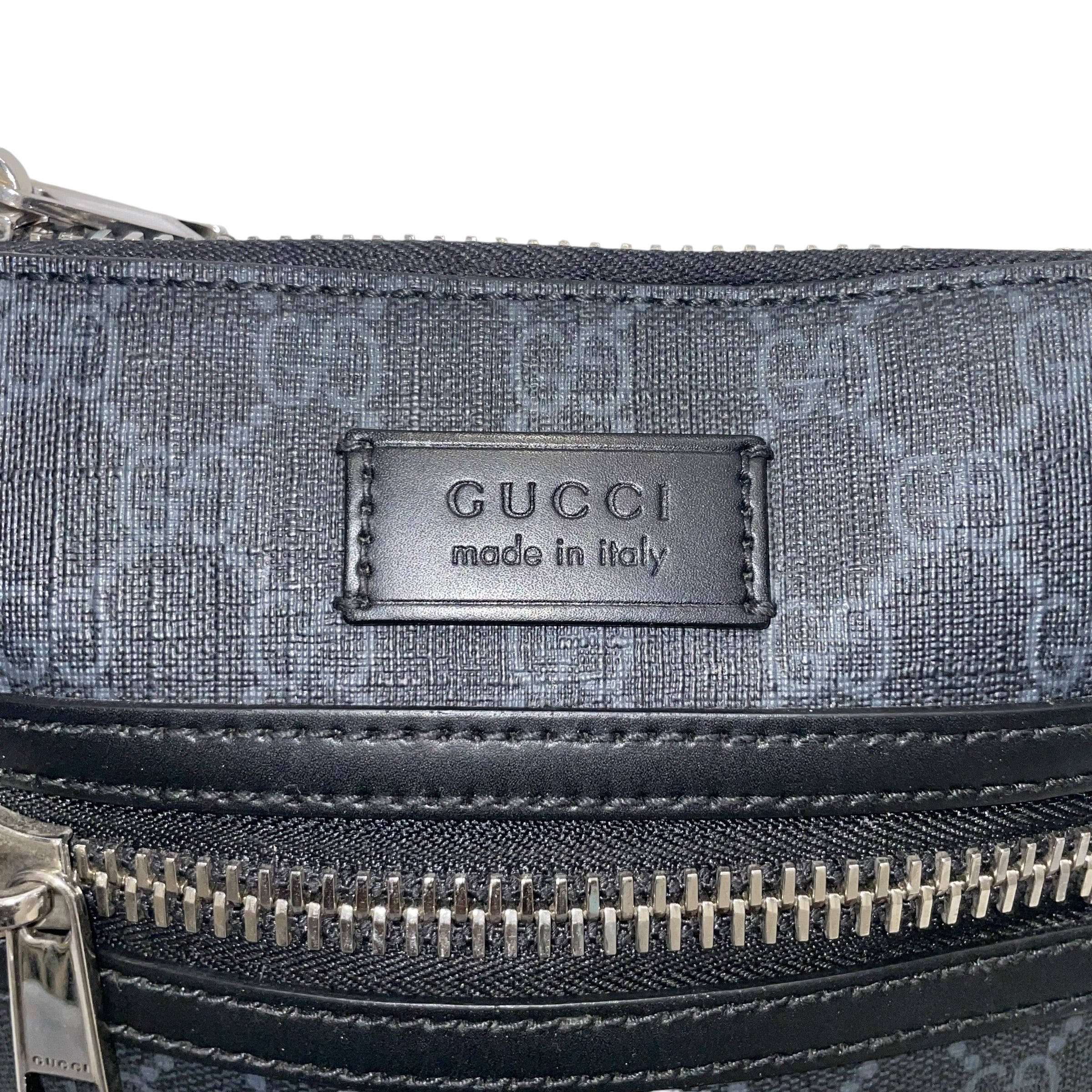 GUCCI/Cross Body Bag/All Over Print/Leather/BLK/GG supreme/ blu&rd strap view 3