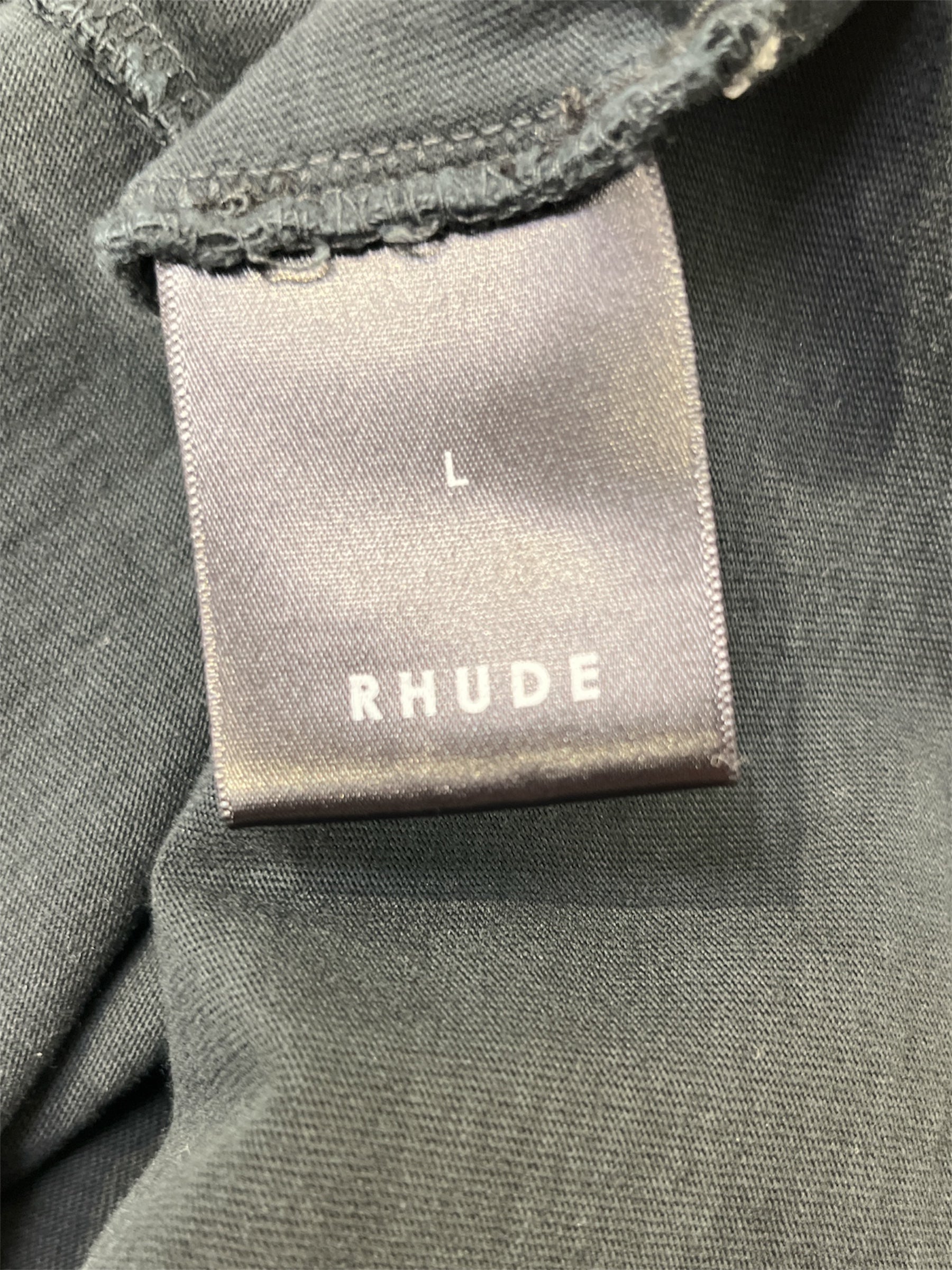 RHUDE/T-Shirt/L/Cotton/BLK/BLK/RED view 4