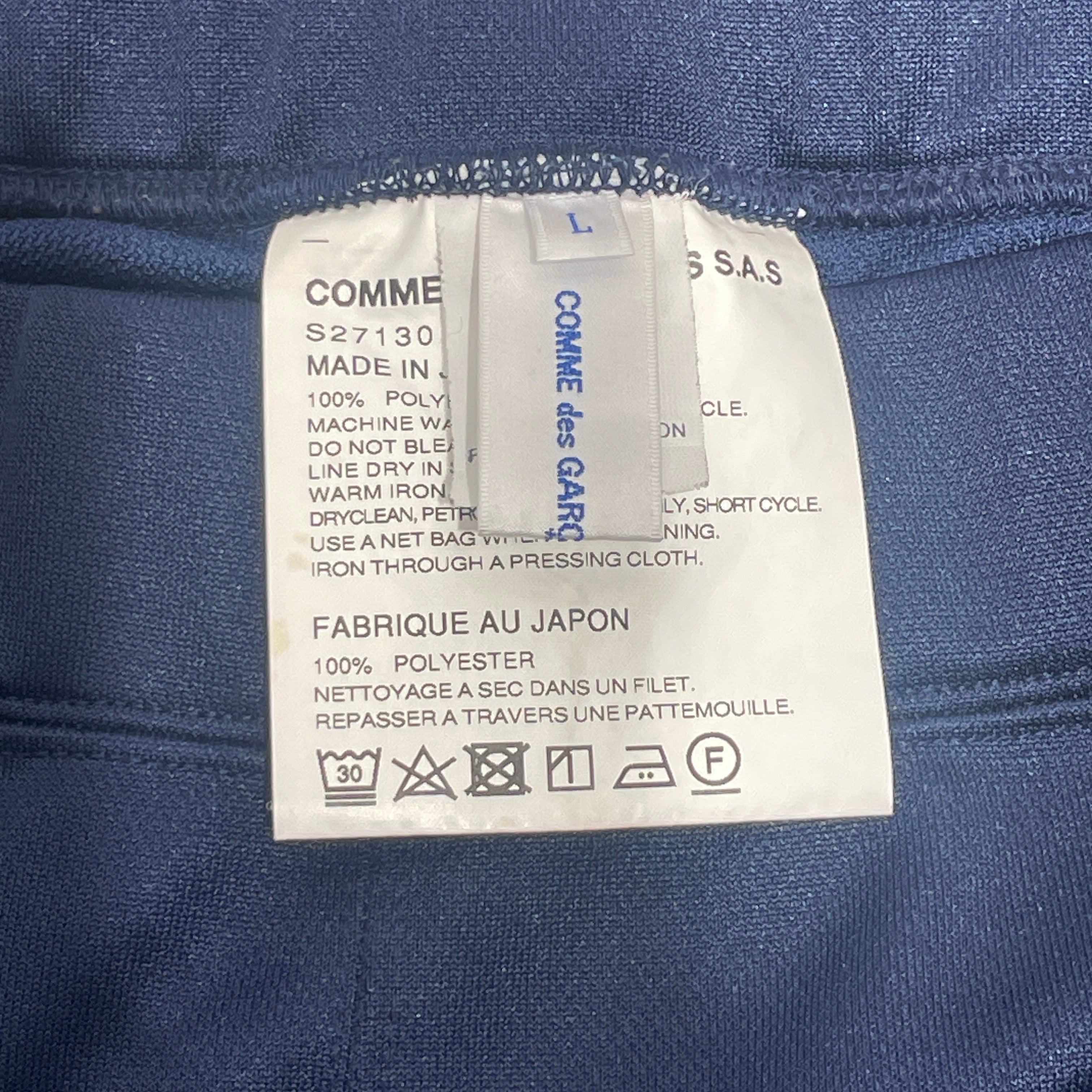 COMME des GARCONS/Straight Pants/L/Nylon/NVY/Stripe/ view 3