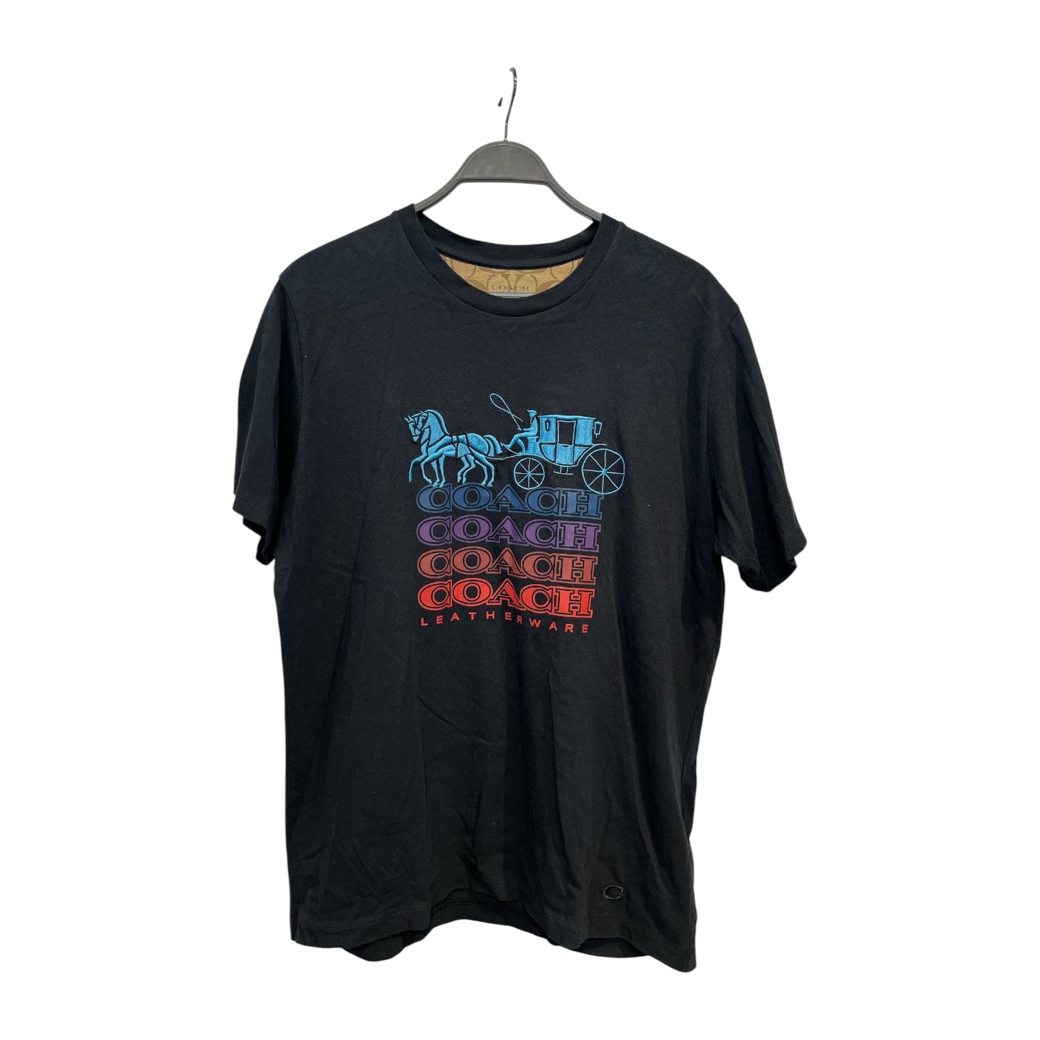 COACH/T-Shirt/L/Cotton/BLK/teal embroidery view 1