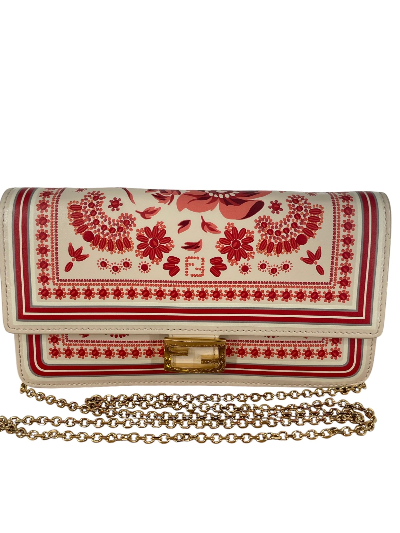 FENDI/Bag/Floral Pattern/Leather/RED/FENDI CORAL BANDANA BAG view 1