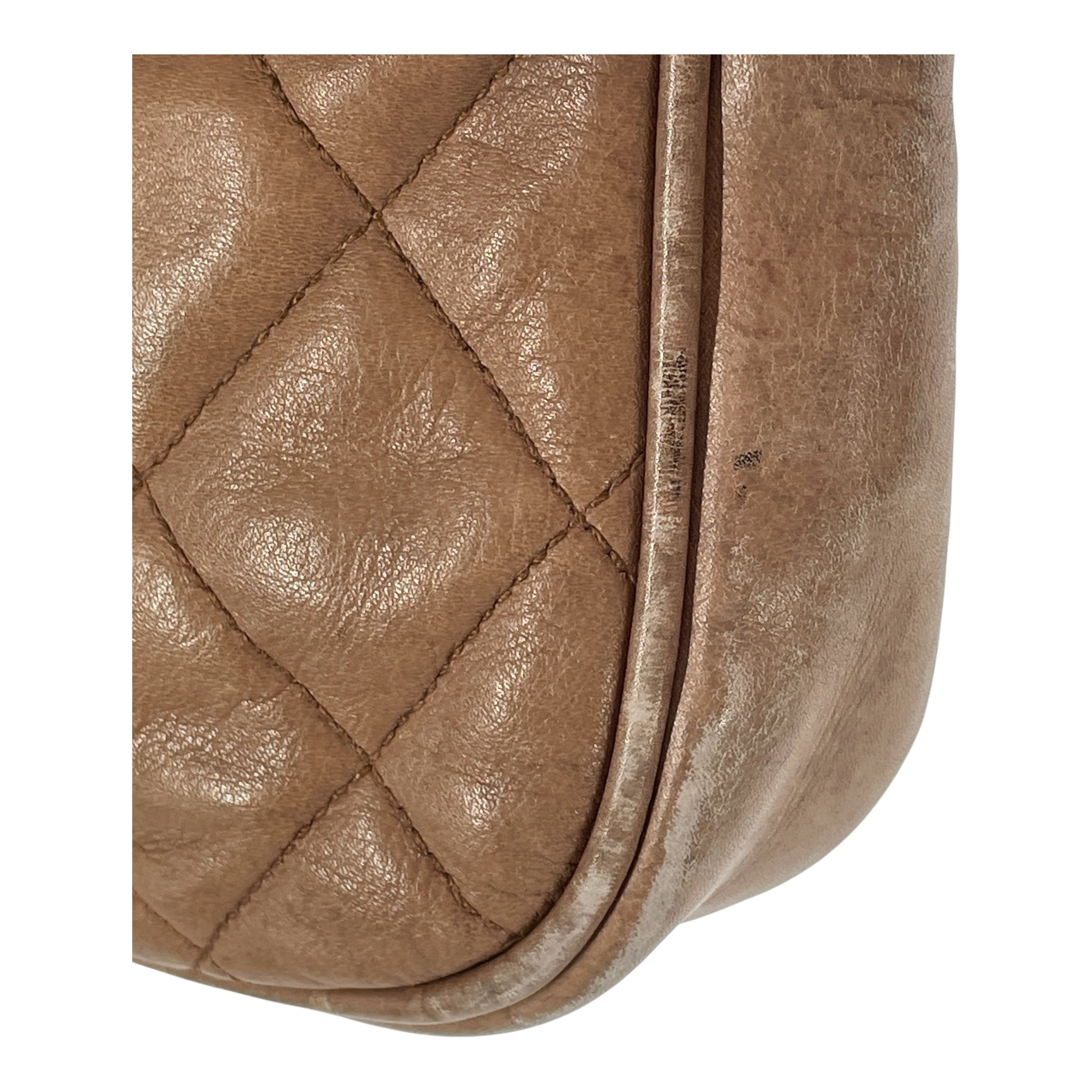 CHANEL/Cross Body Bag/OS/Leather/BEG/BEIGE HOBO QUILTED SML CRSSBDY view 8