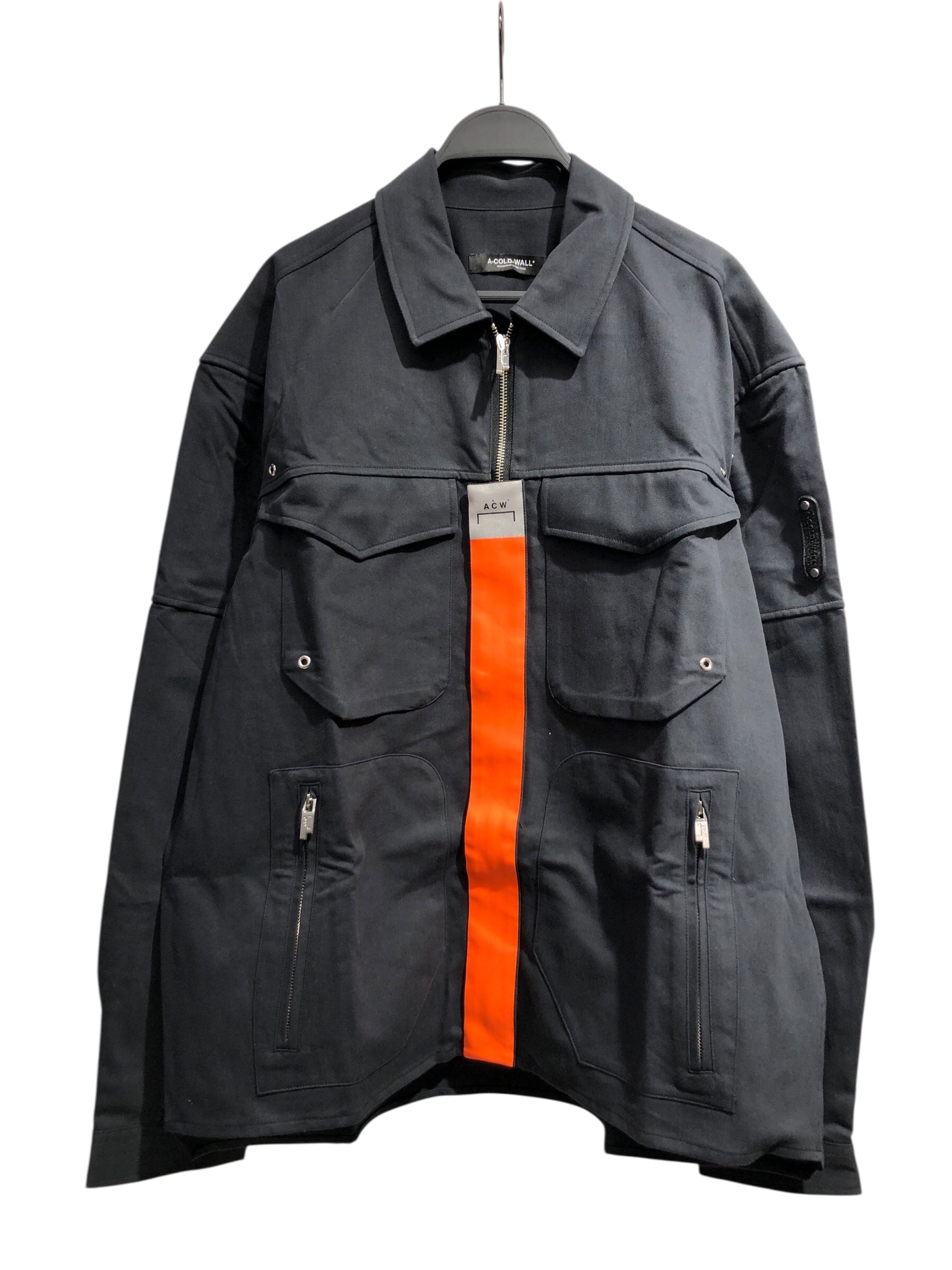 A-COLD-WALL/Jacket/50/Cotton/BLK/STRIA SHIRT JACKET W/ ORANGE view 1