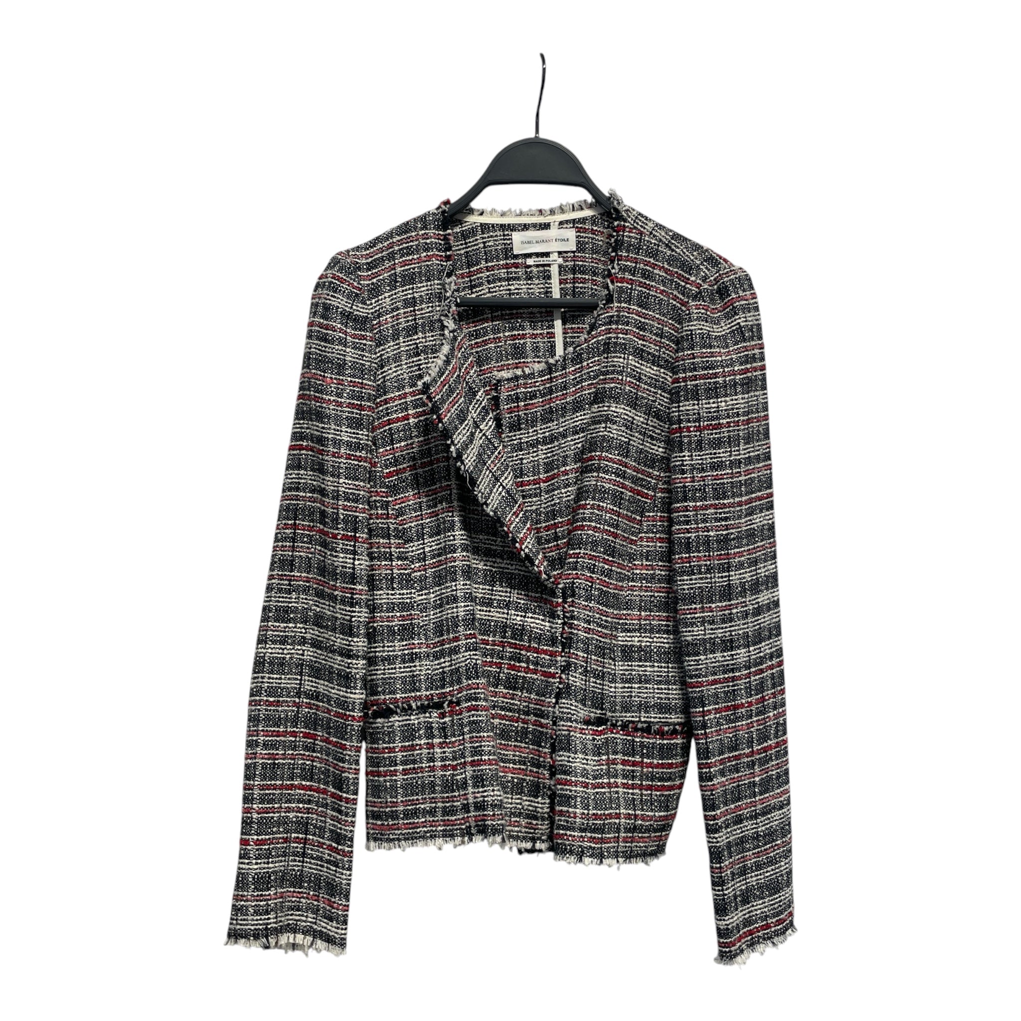 ISABEL MARANT ETOILE/Cardigan/38/Plaid/Cotton/BLK/RED ACCENTS view 1