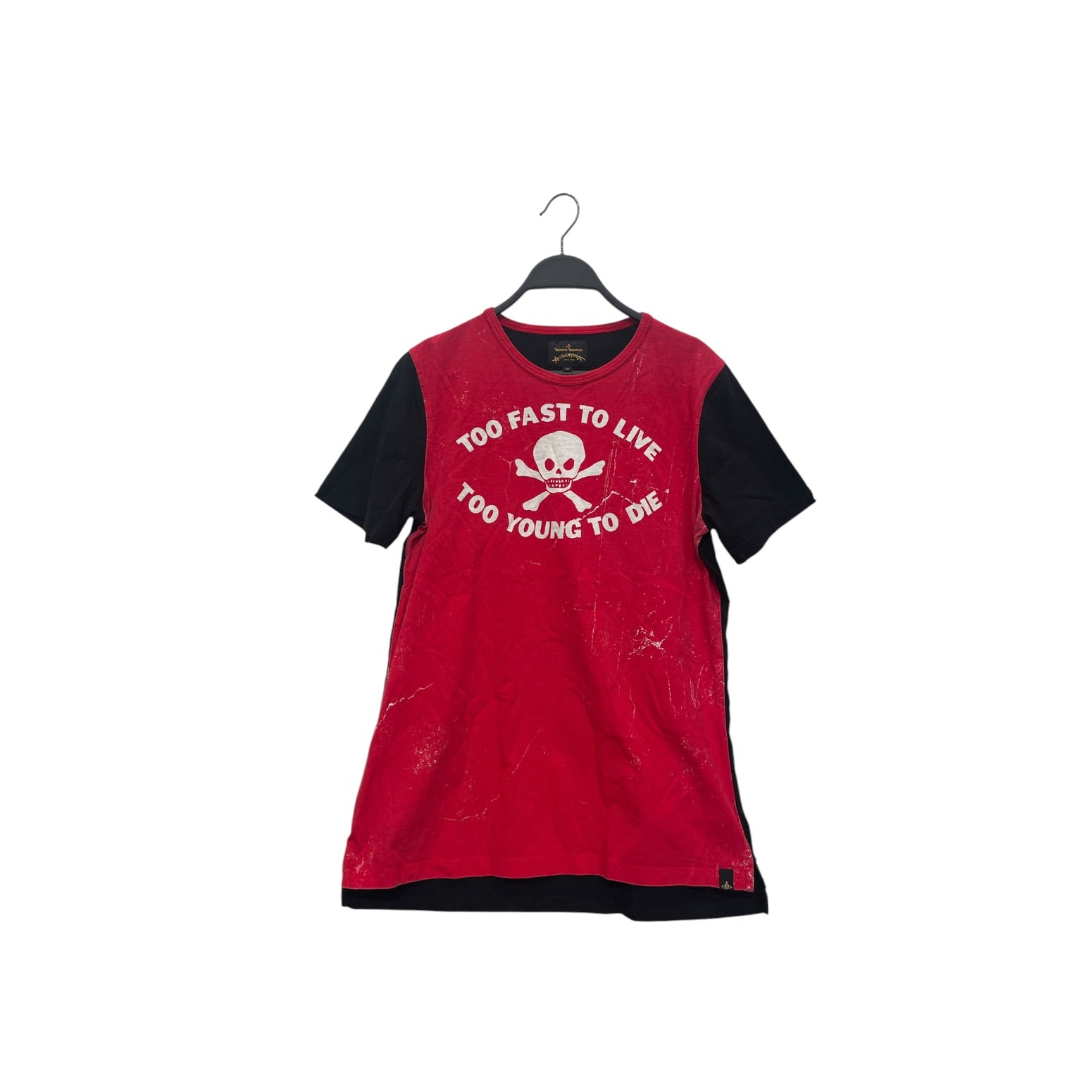 Vivienne Westwood/T-Shirt/M/Graphic/Cotton/RED/TOO FAST TO LIVE TO YOUNG TO view 1