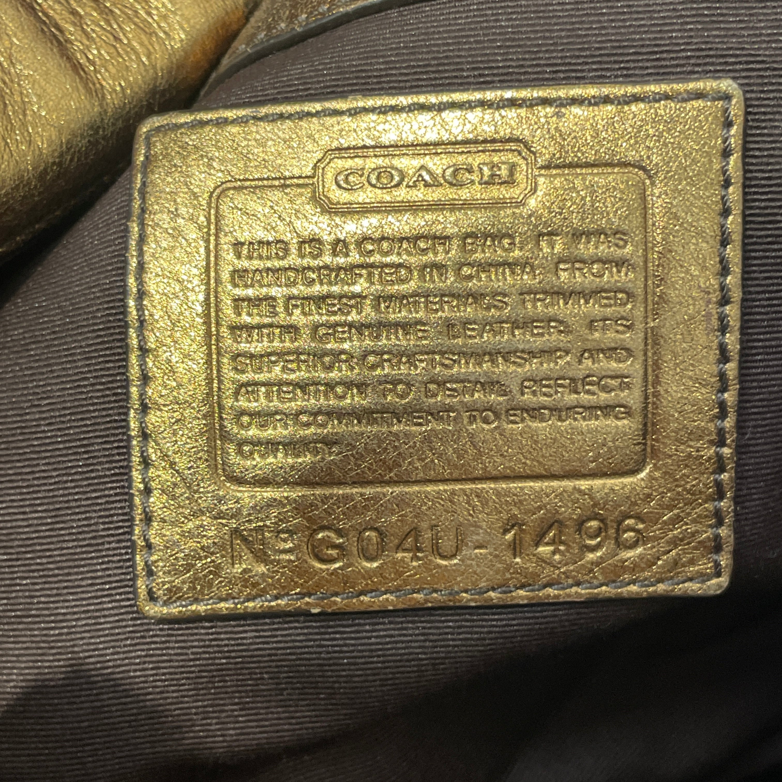 COACH/Bag/Cotton/GLD/bronze signature soho view 4