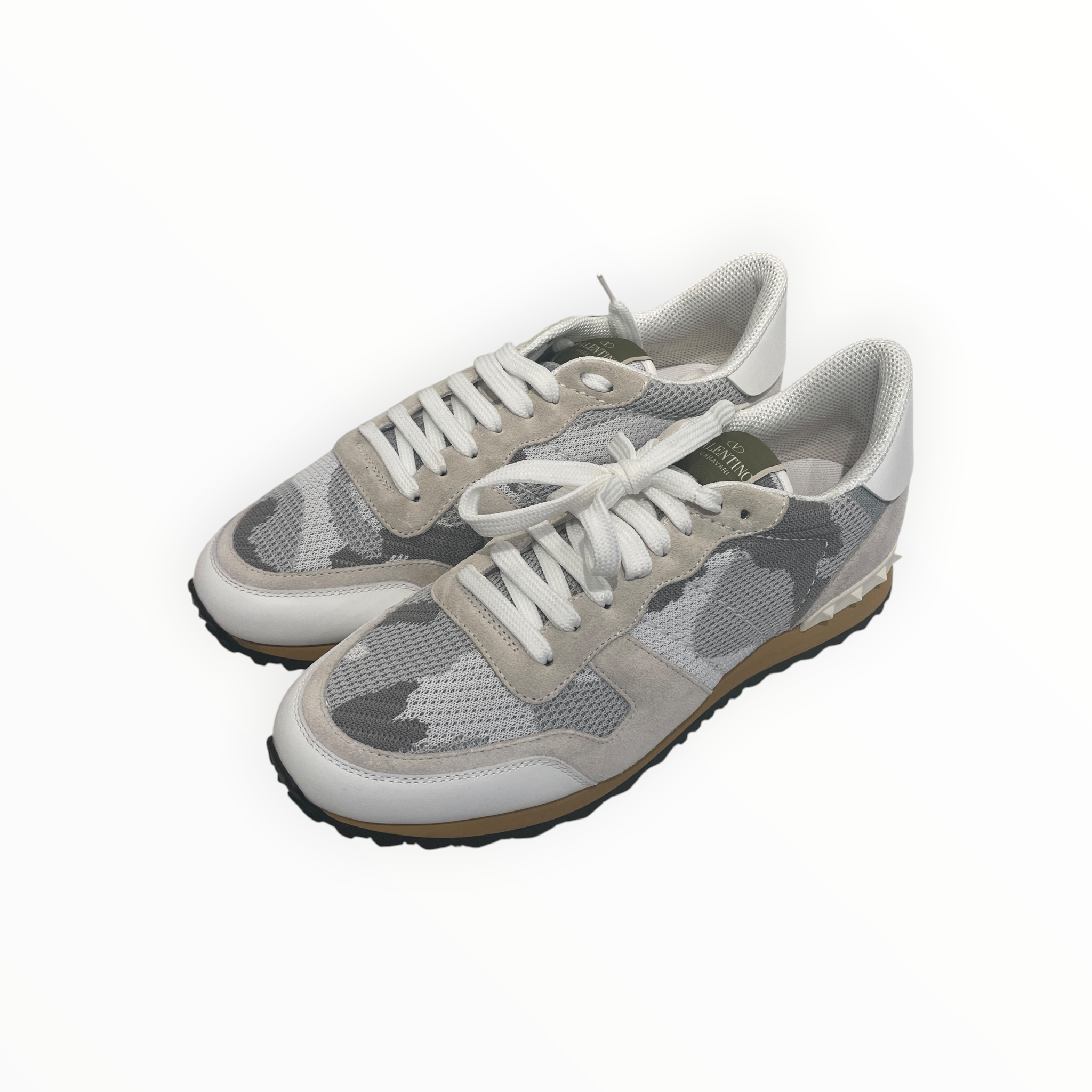 VALENTINO/Low-Sneakers/EU 43/Cotton/GRN/camo mesh view 1