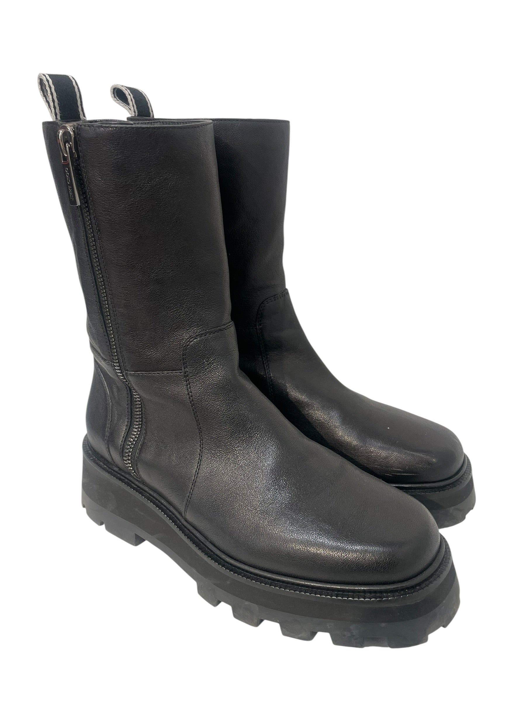 JIMMY CHOO/Pull-On Boots/EU 42/Leather/BLK/zip up bayu boots view 1