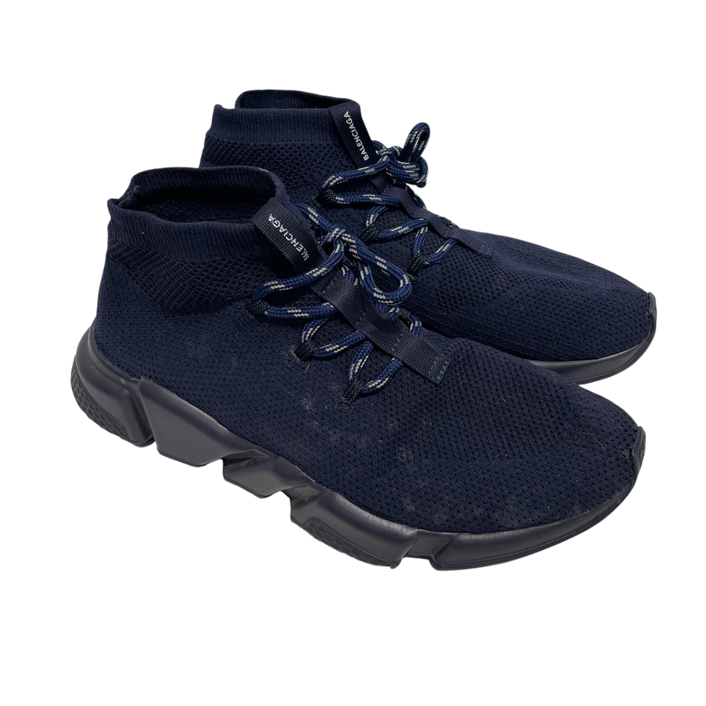 BALENCIAGA/Low-Sneakers/US 9/Nylon/NVY/Navy Speed Trainer Sock Shoes view 1
