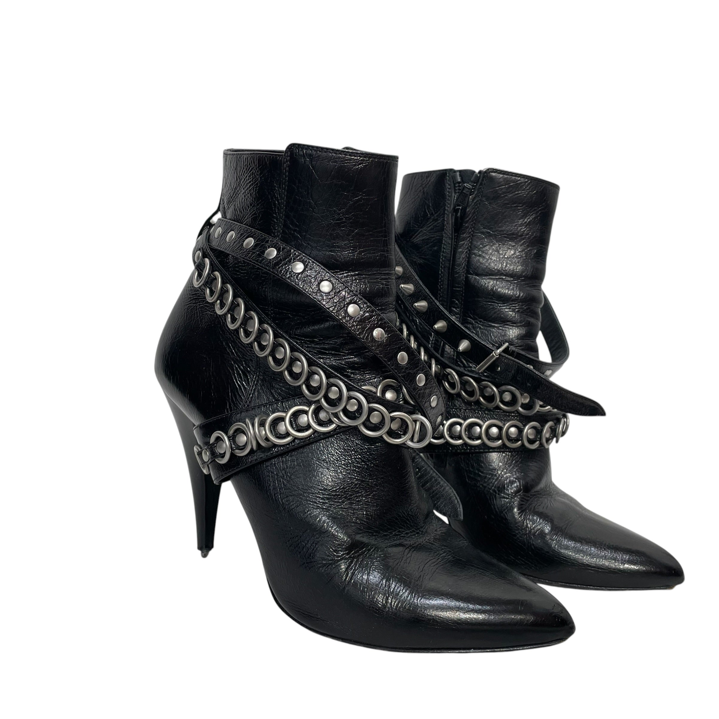SAINT LAURENT/Boots/EU 37.5/BLK/Harness Boots view 1