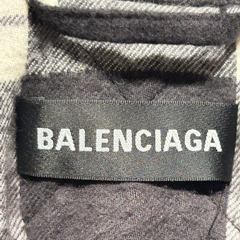 BALENCIAGA/Flannel Shirt/44/Wool/BLK/Plaid/PADDED FLANNEL