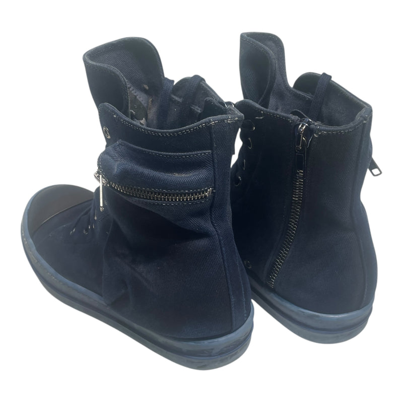 Rick Owens/Hi-Sneakers/US 11/Cotton/NVY/RICK OWENS BLU DRKSHDW