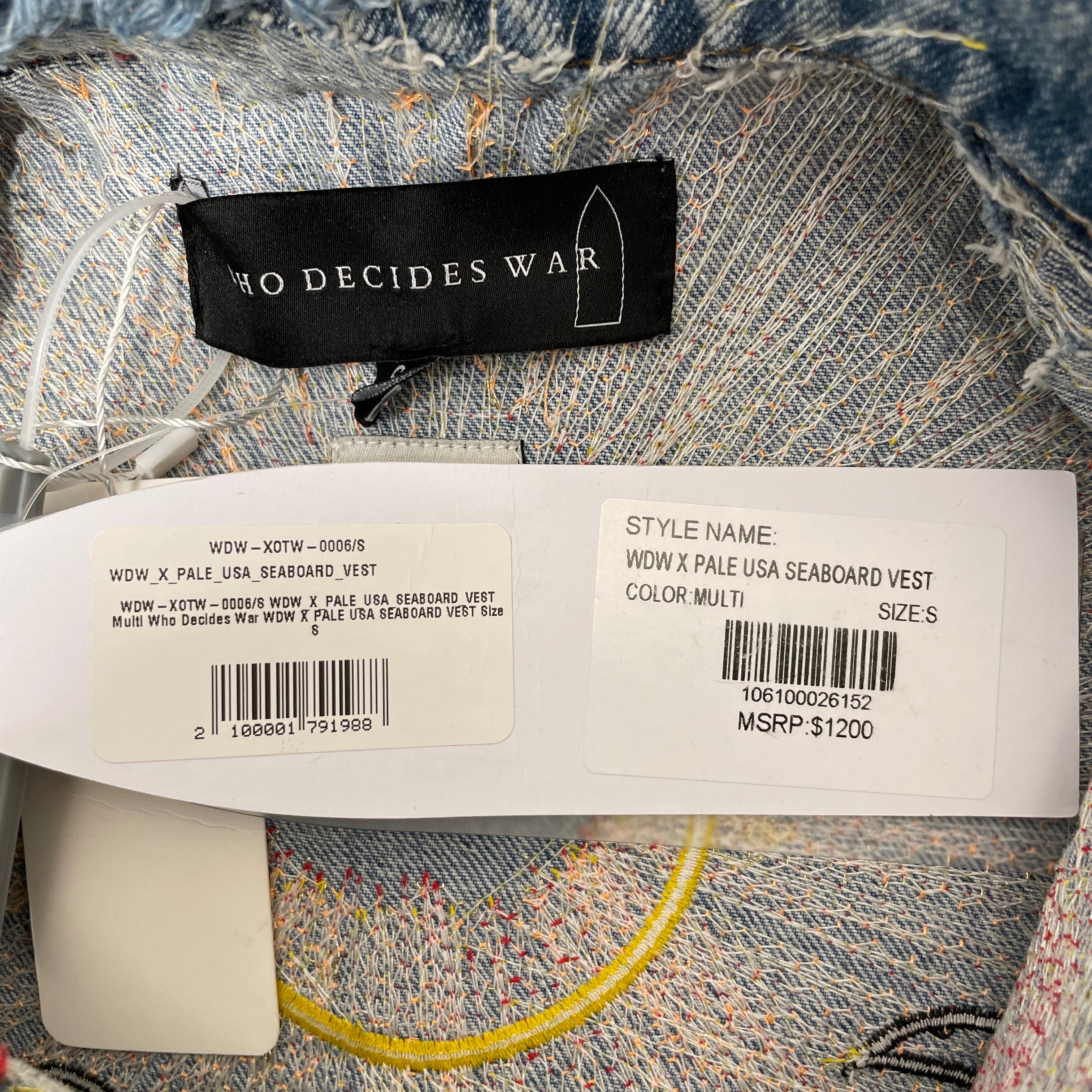 WHO DECIDES WAR/Vest/S/All Over Print/Denim/BLU/ view 4