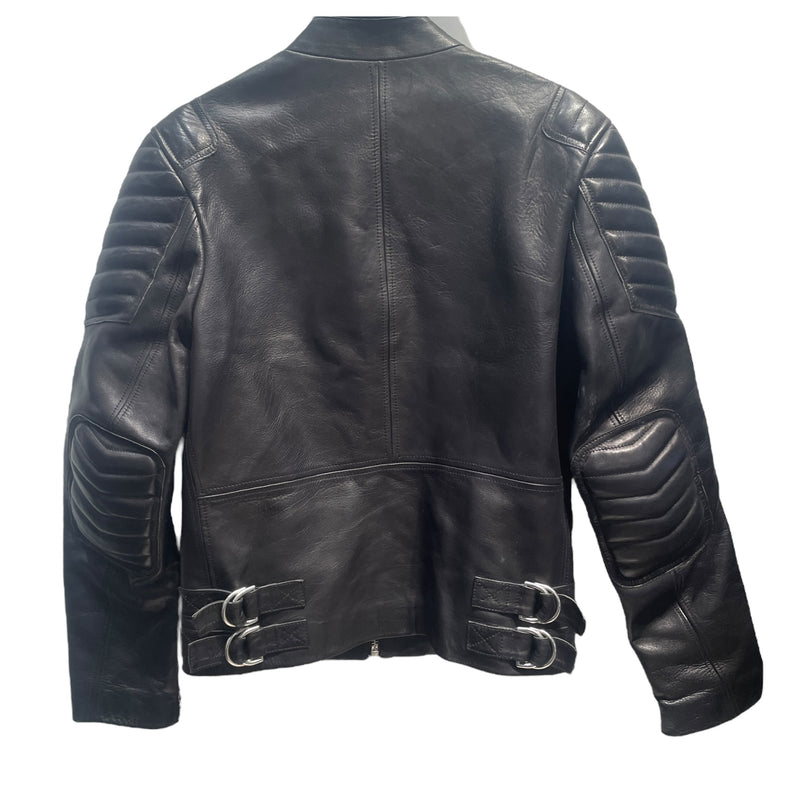 Acne Studios/Leather Jkt/M/Leather/BLK/Single Breasted/PADDED SHOULDER AND EBOW