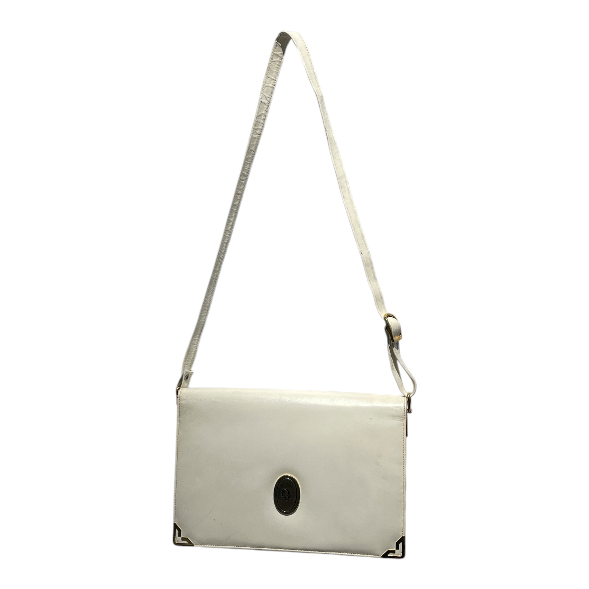 Christian Dior/Cross Body Bag/Leather/WHT/1970 Vintage Calf Skin view 1