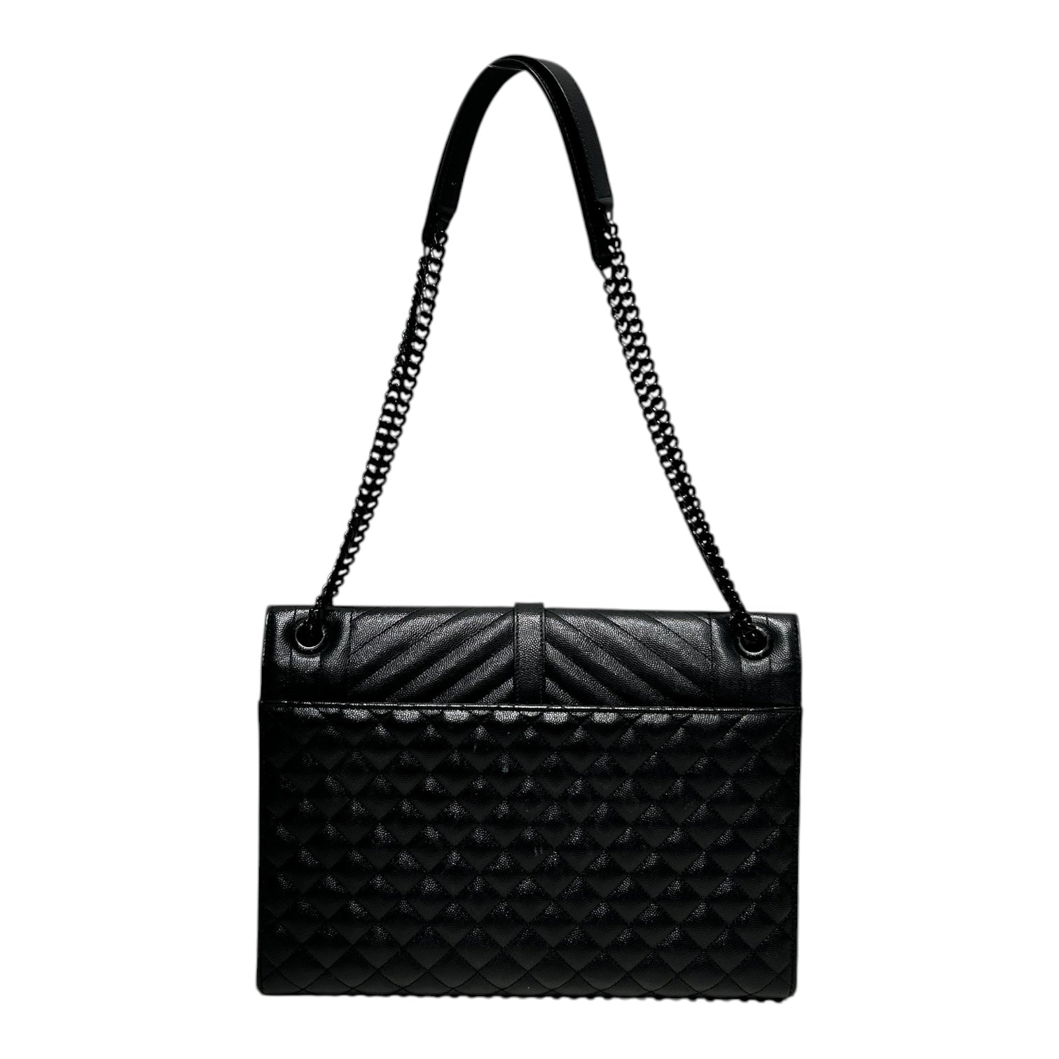 SAINT LAURENT/Hand Bag/Leather/BLK/LARGE ENVELOPE TRIQUILT ALLBLK view 2